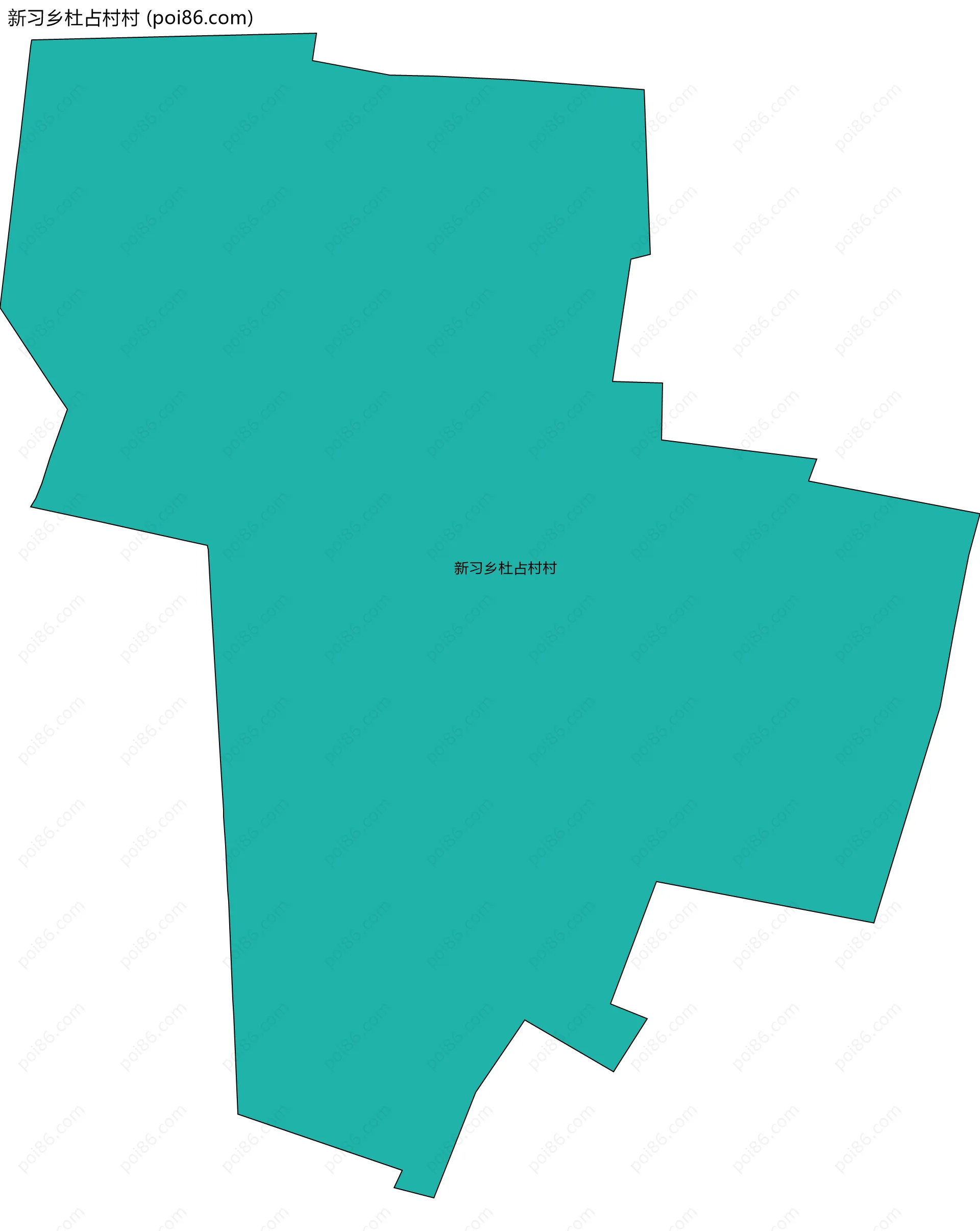 新习乡杜占村村边界地图