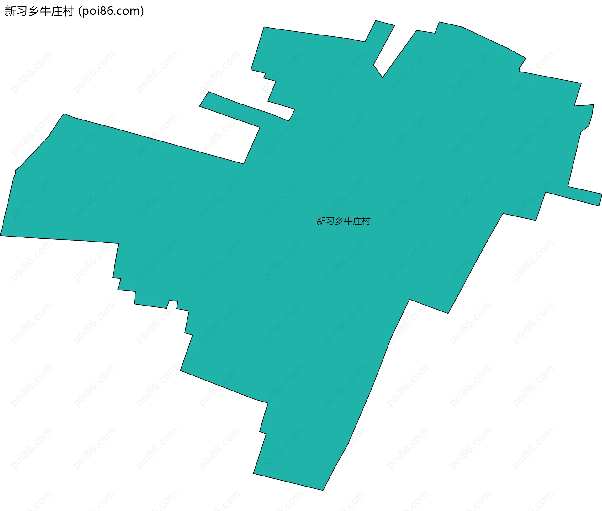 新习乡牛庄村边界地图