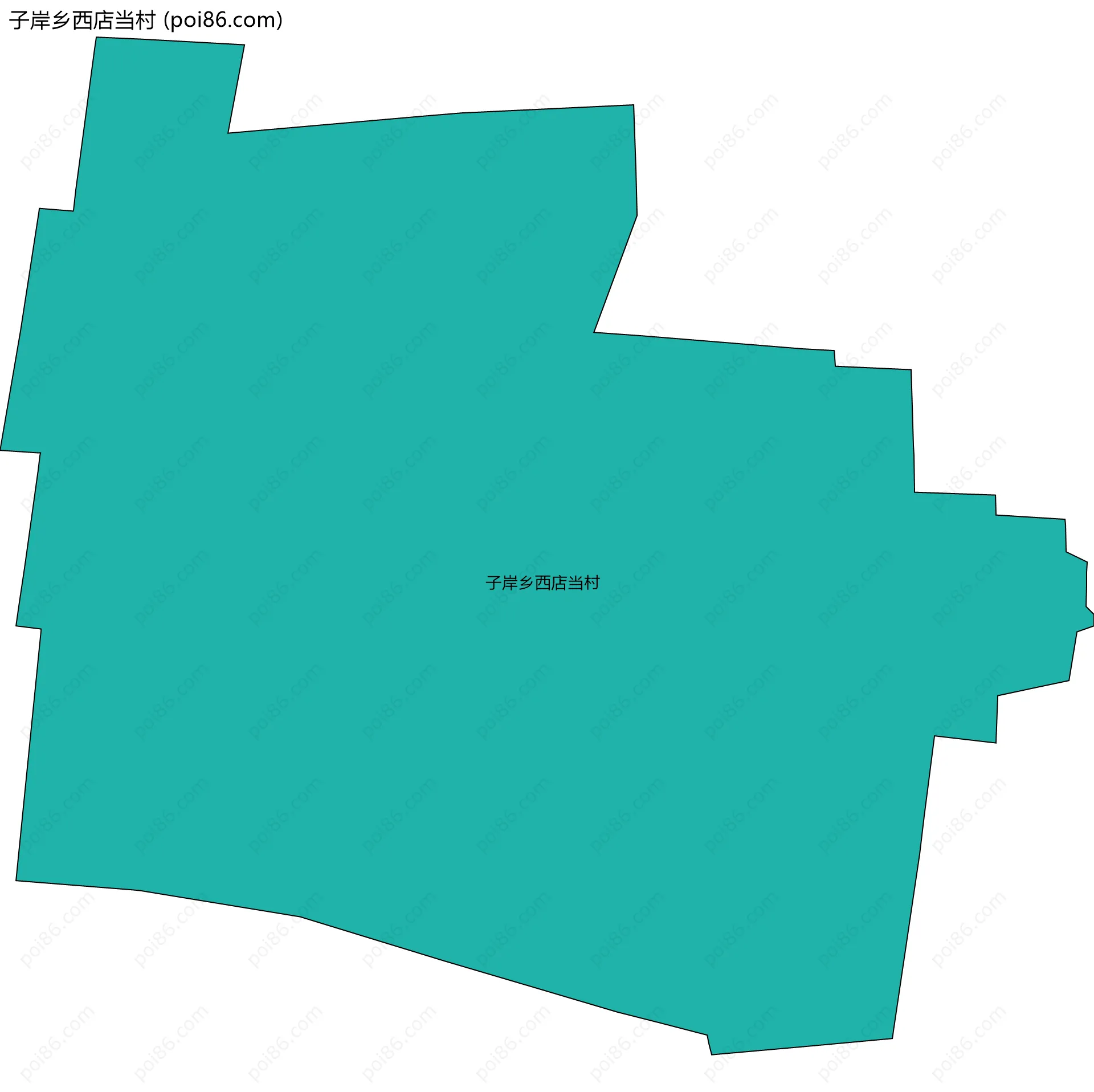 子岸乡西店当村边界地图