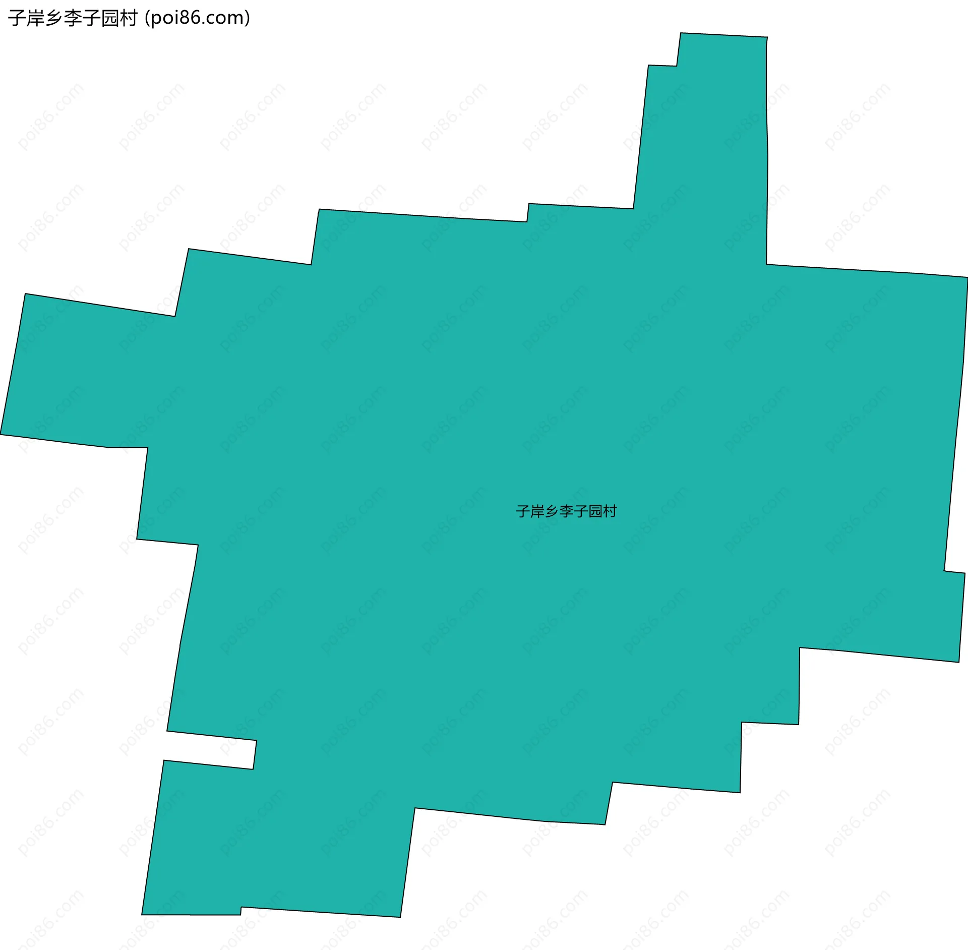 子岸乡李子园村边界地图