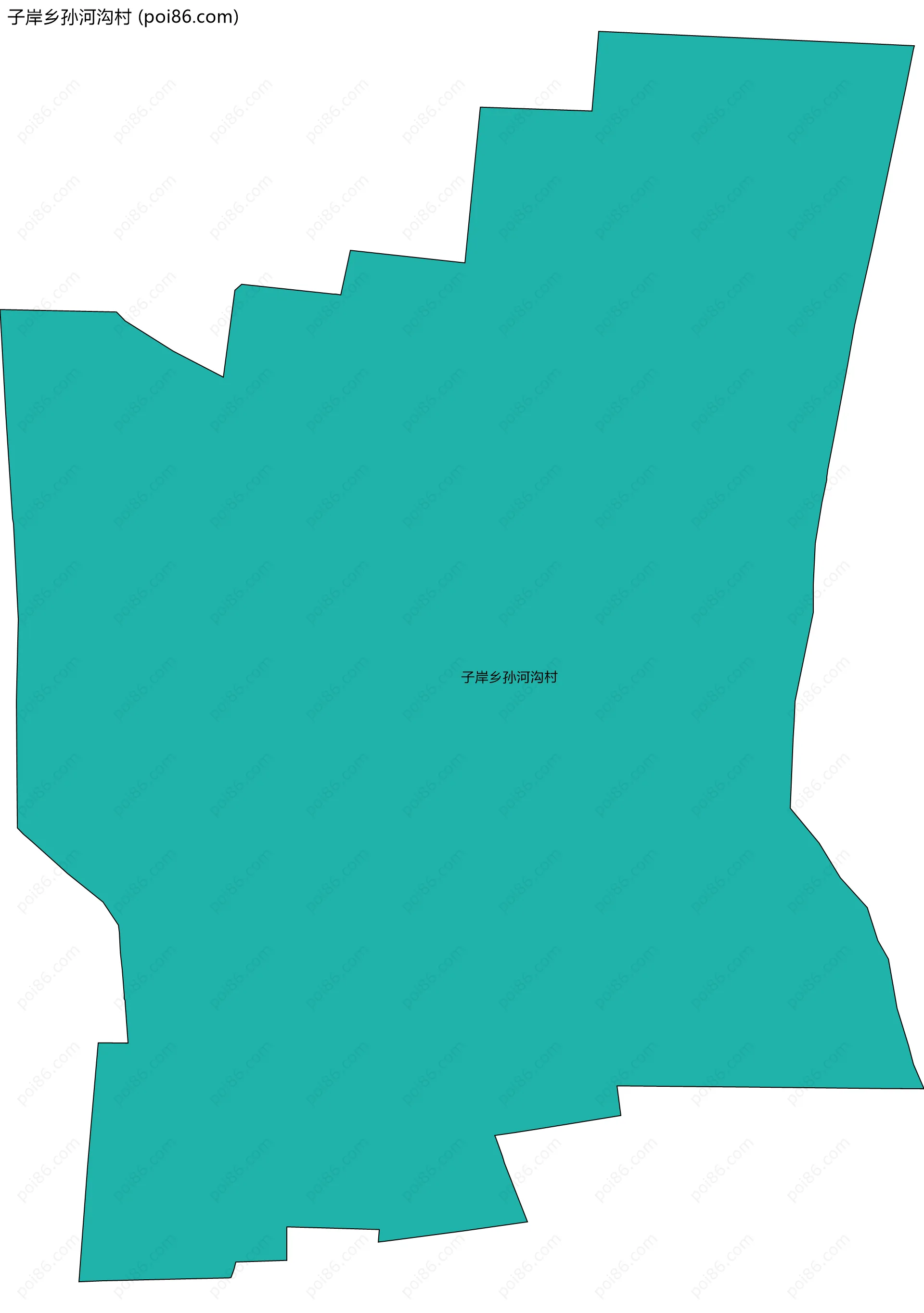 子岸乡孙河沟村边界地图