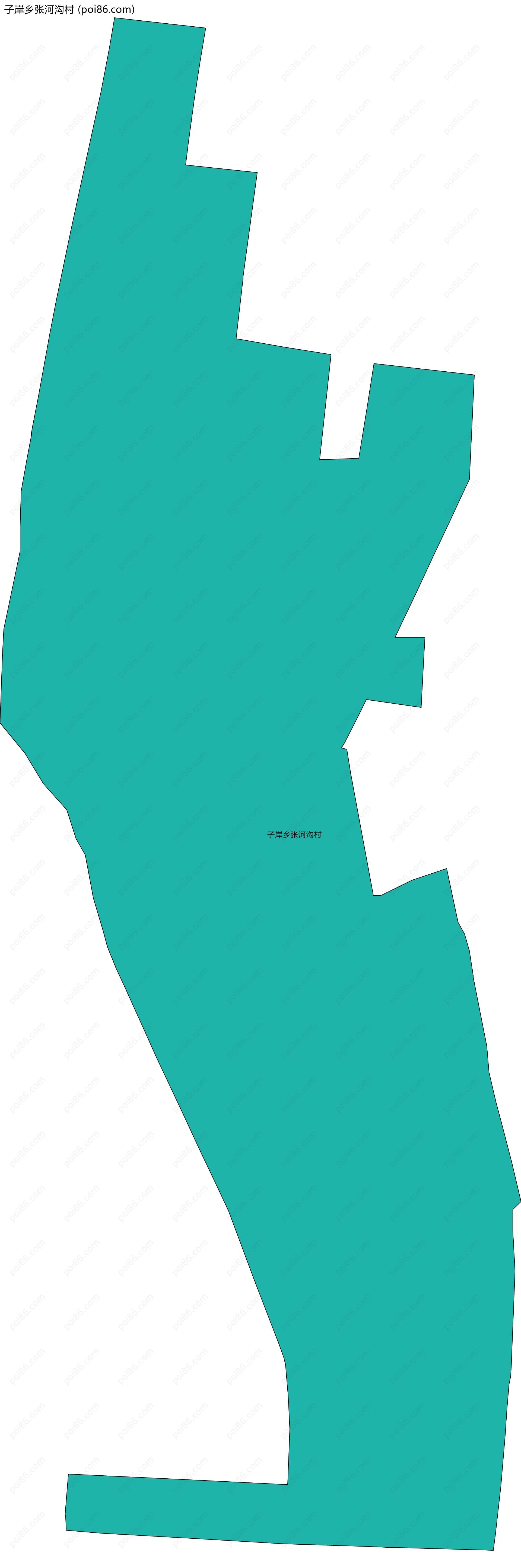 子岸乡张河沟村边界地图