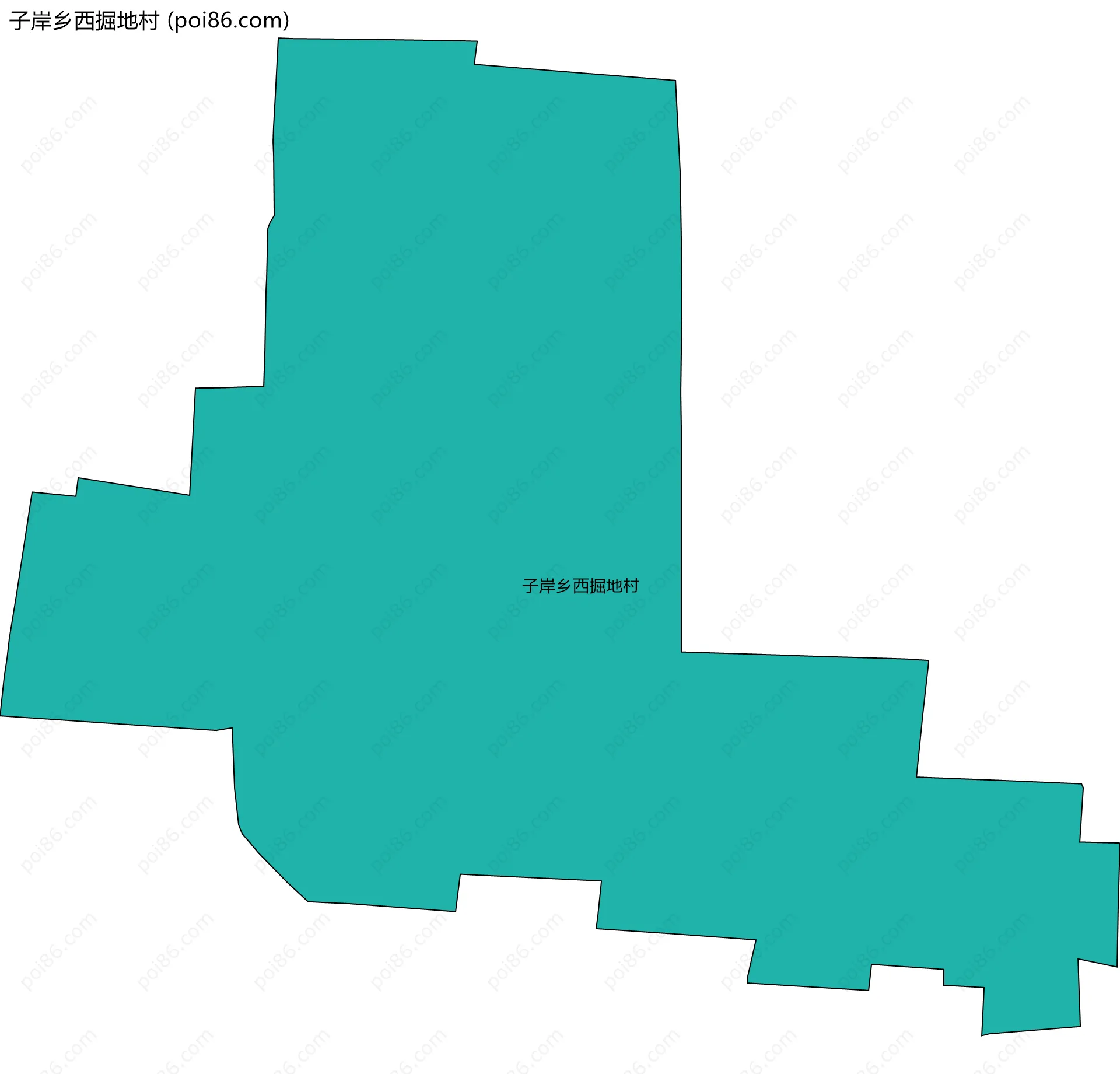 子岸乡西掘地村边界地图