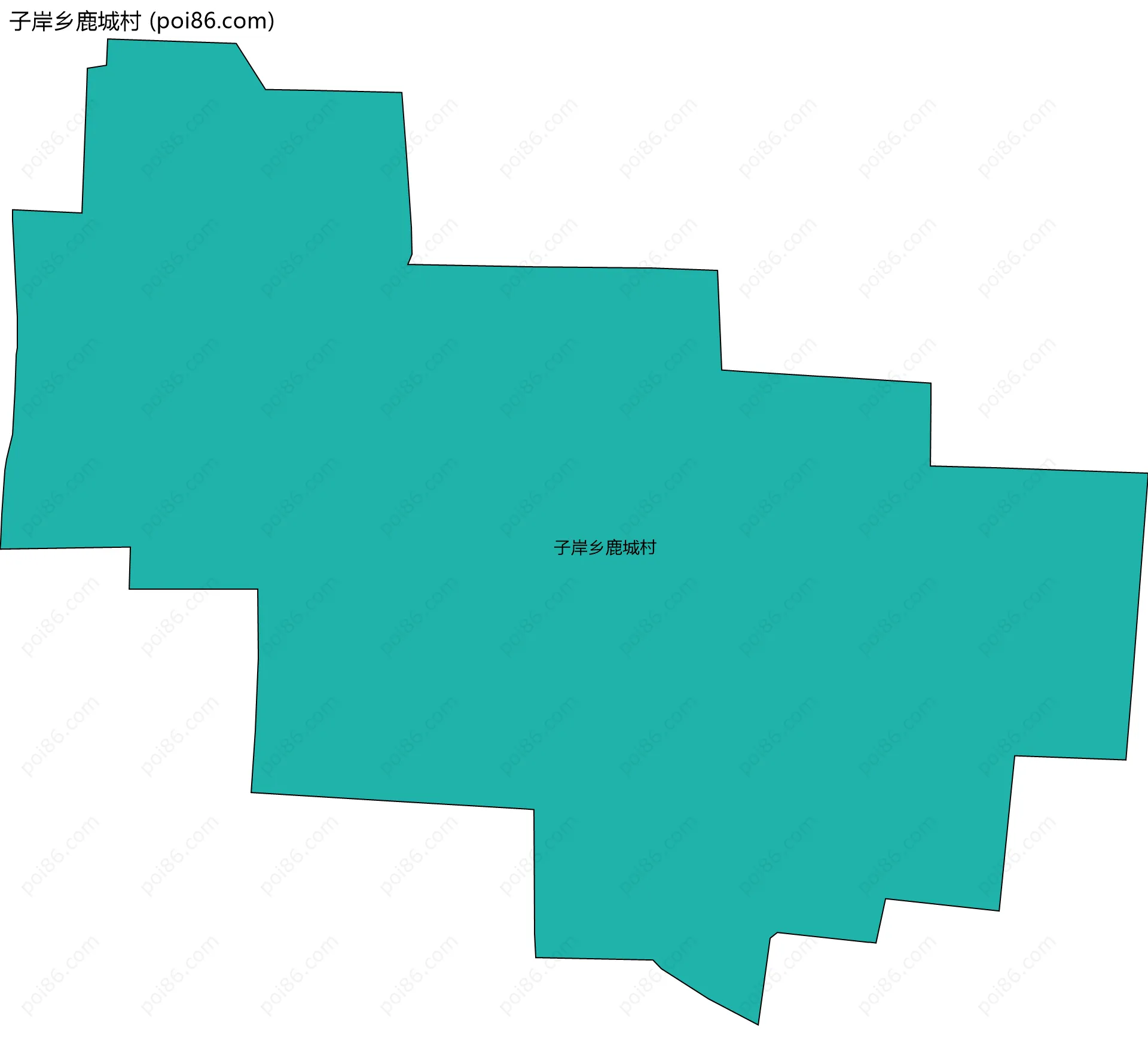 子岸乡鹿城村边界地图