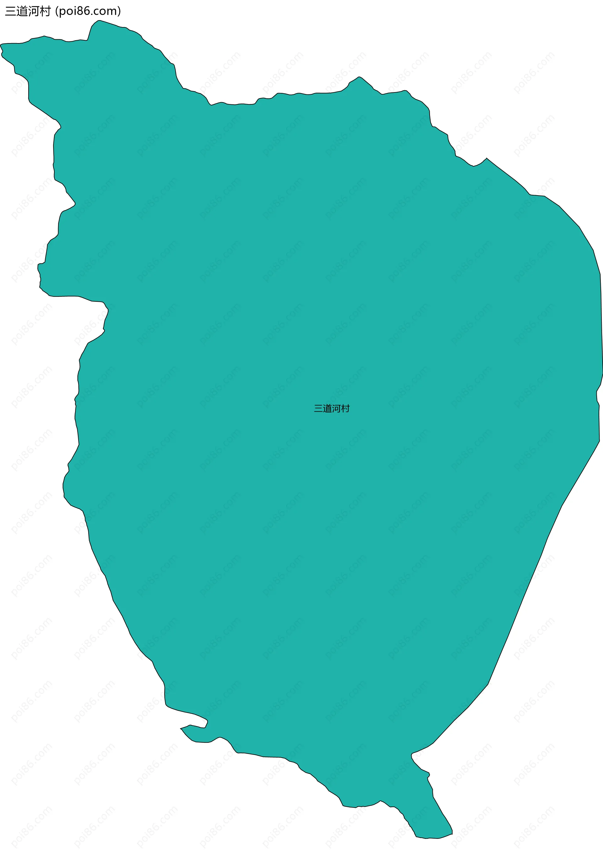 三道河村边界地图