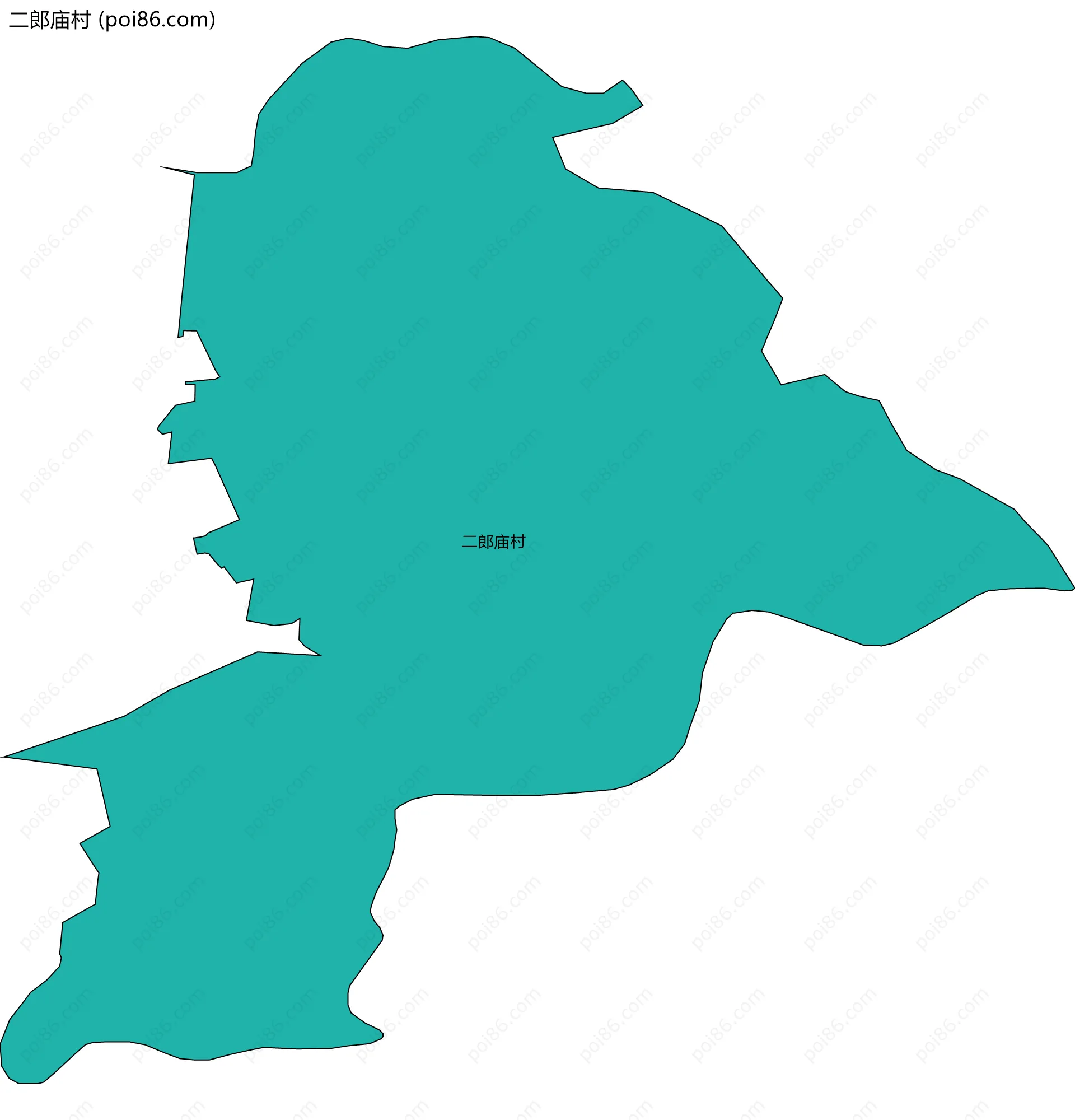 二郎庙村边界地图