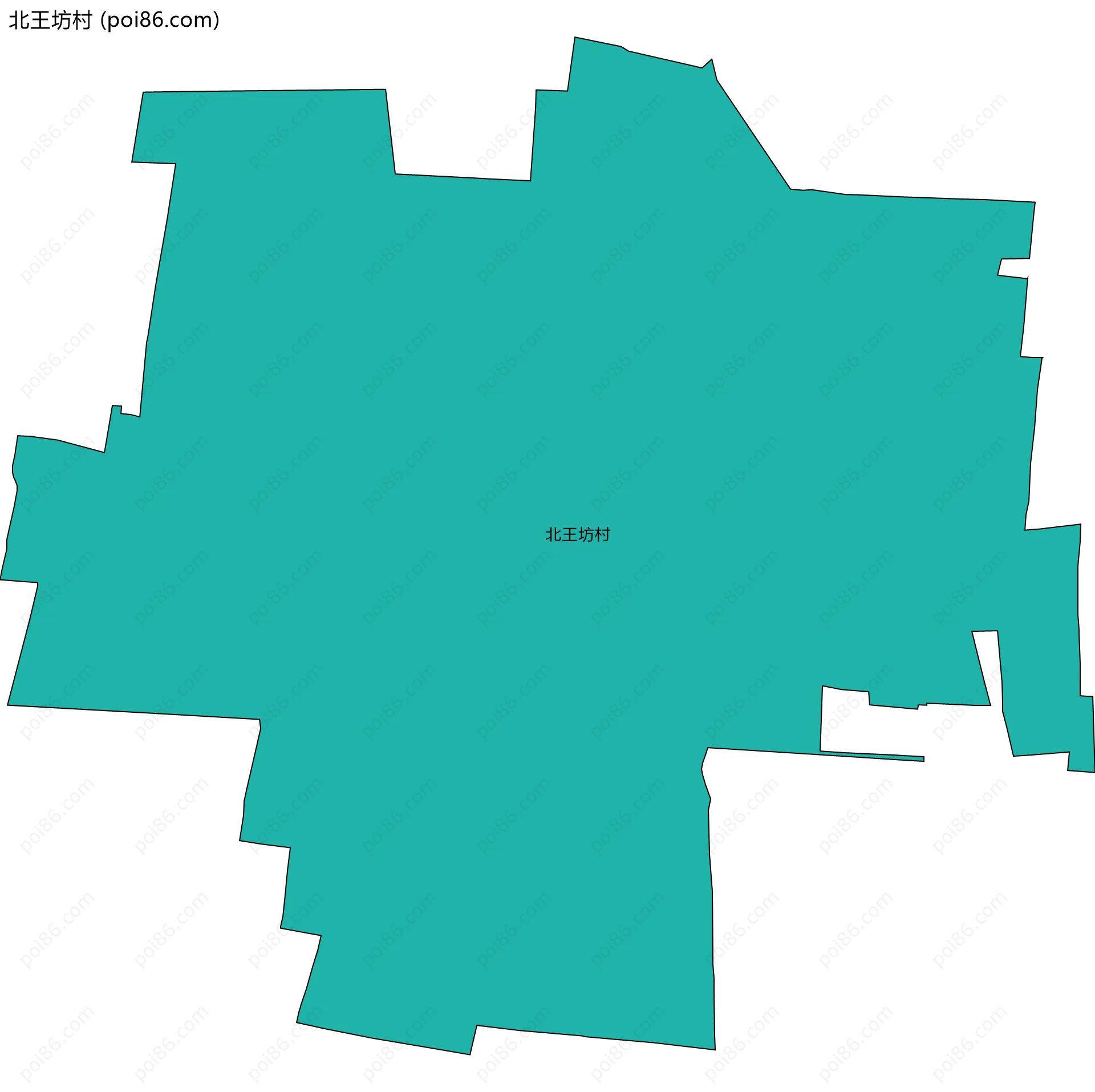 北王坊村边界地图