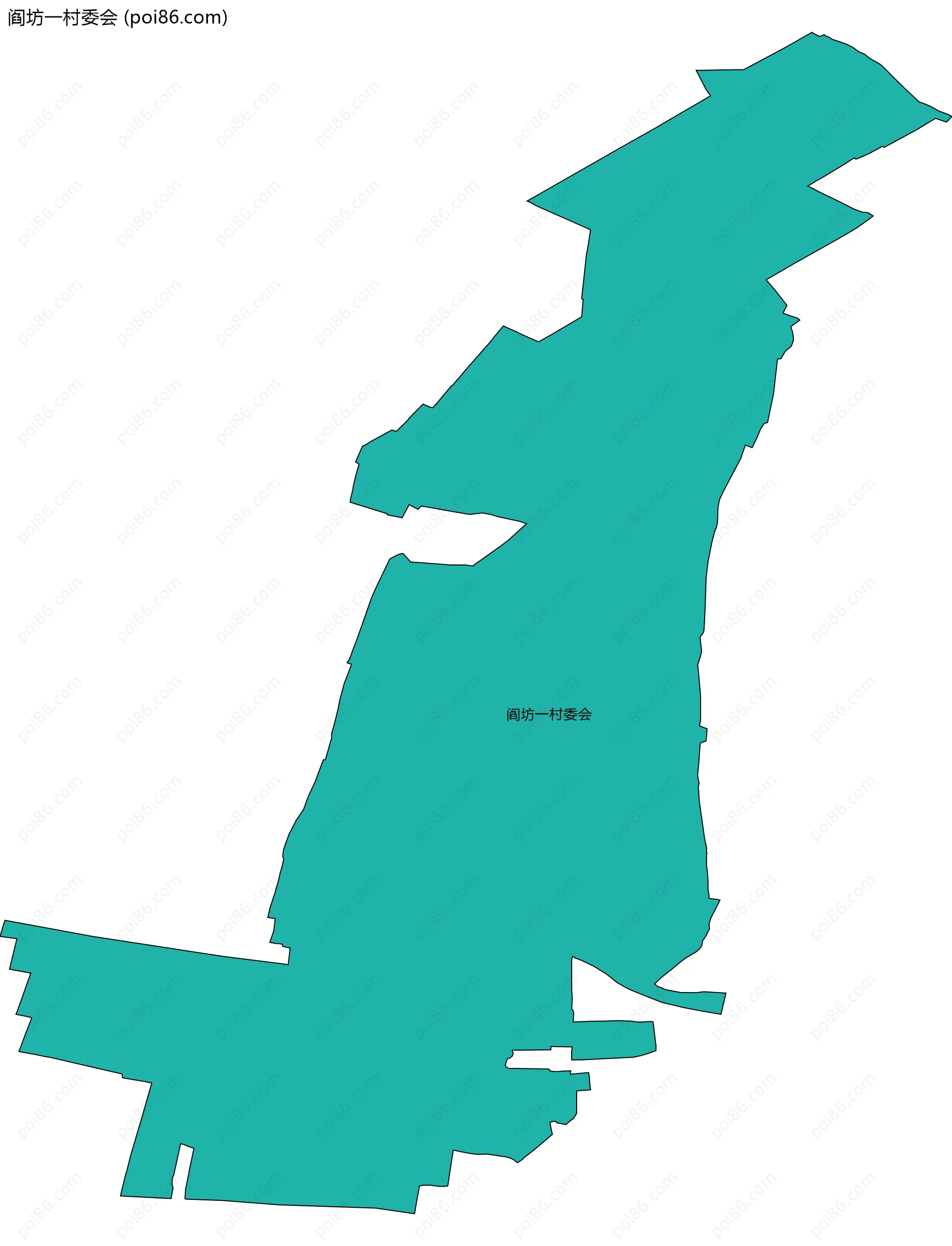 阎坊一村委会边界地图