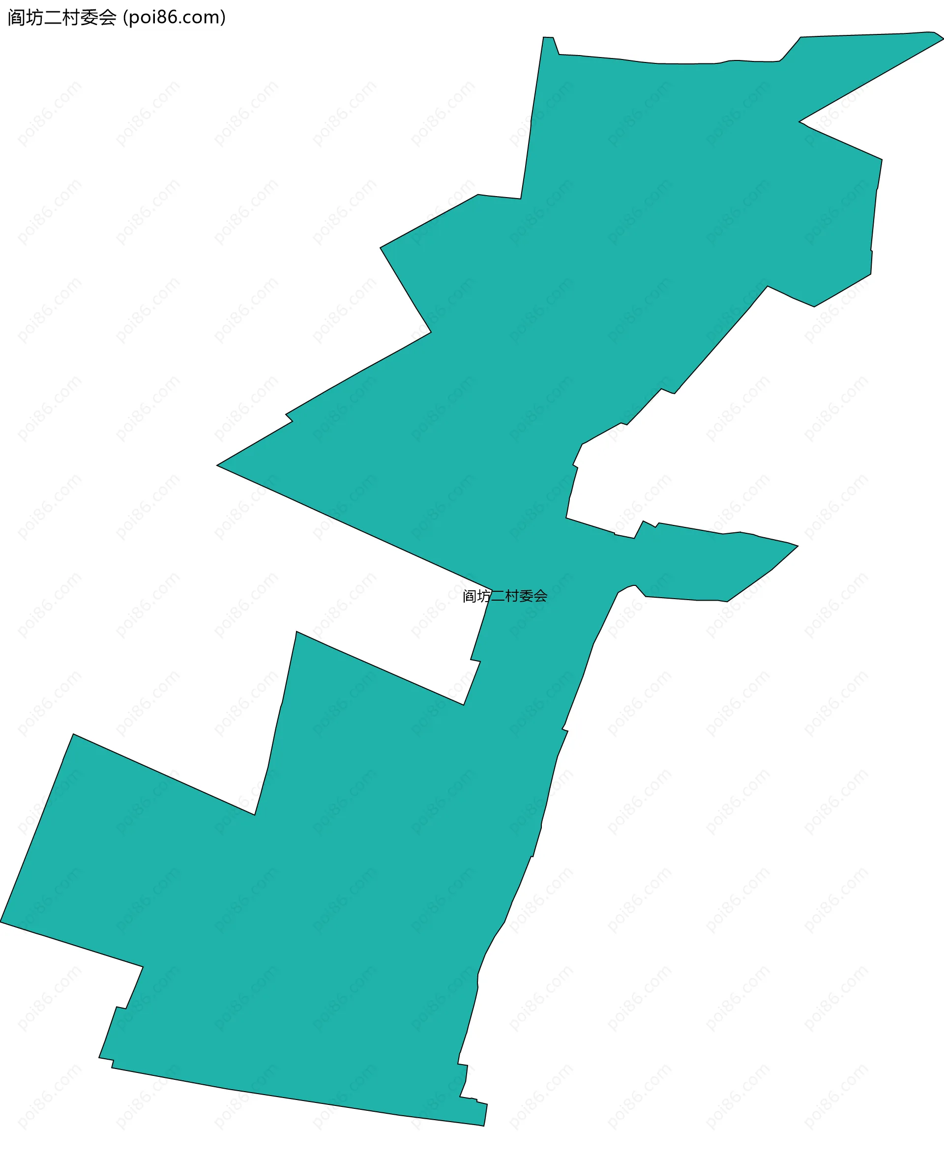 阎坊二村委会边界地图