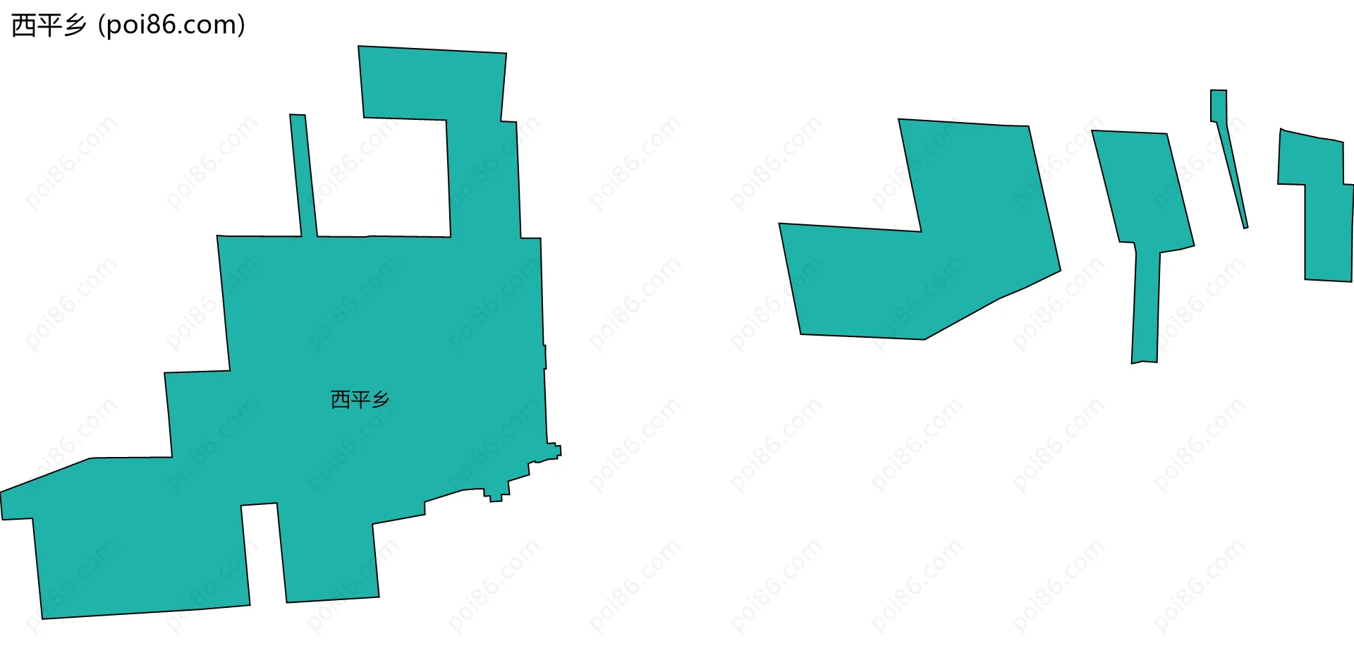 西平乡边界地图
