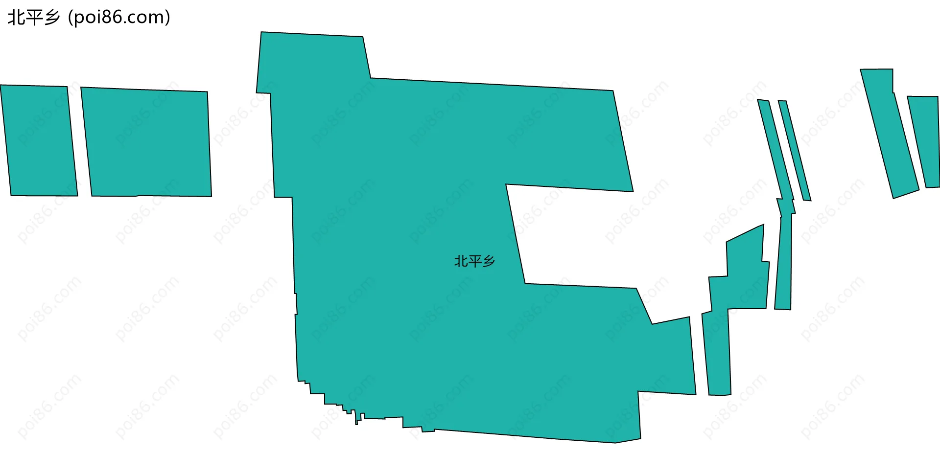 北平乡边界地图