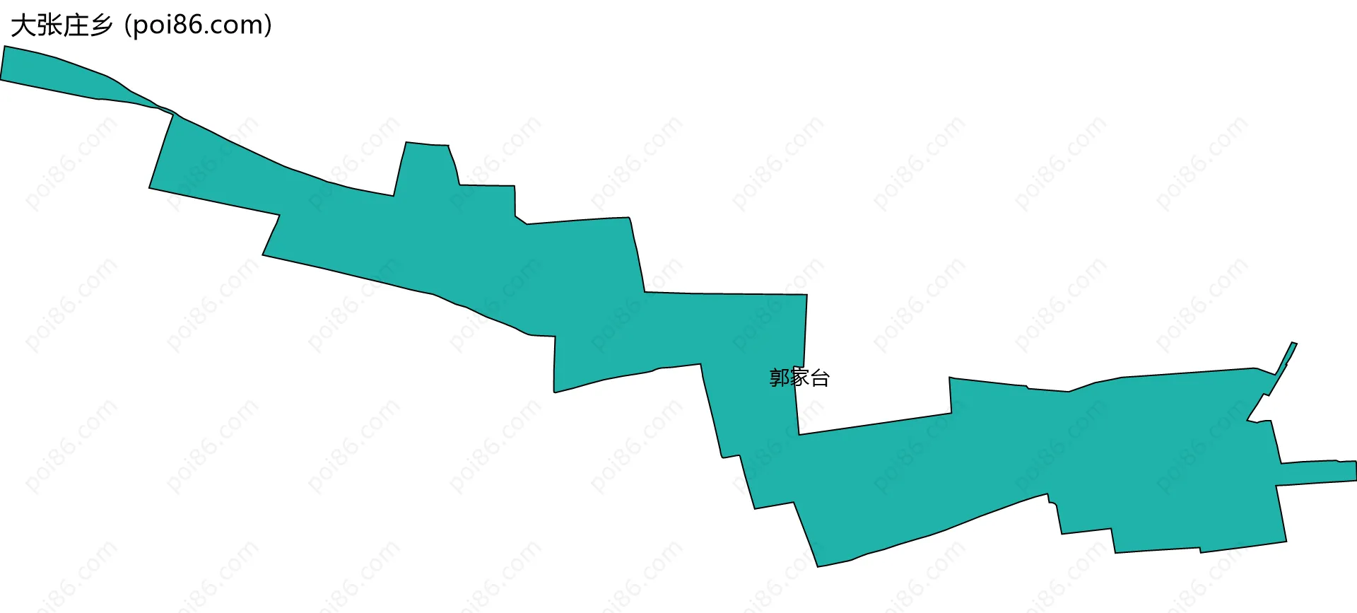 大张庄乡边界地图(五级行政区划)