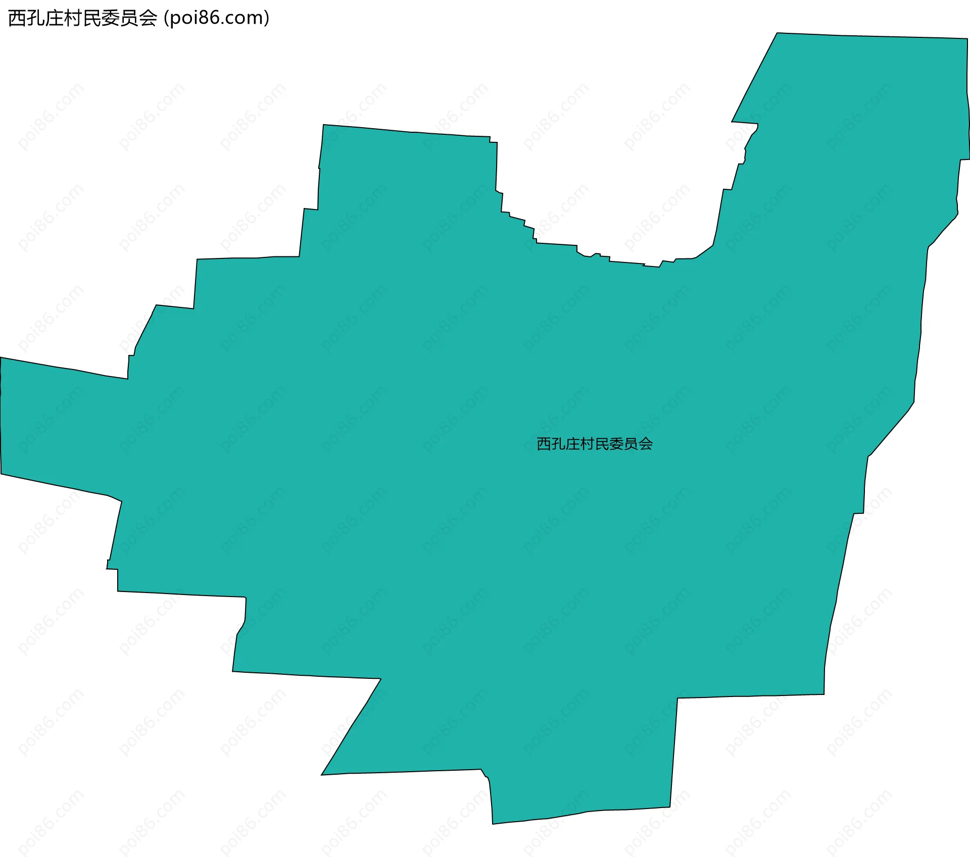 西孔庄村民委员会边界地图