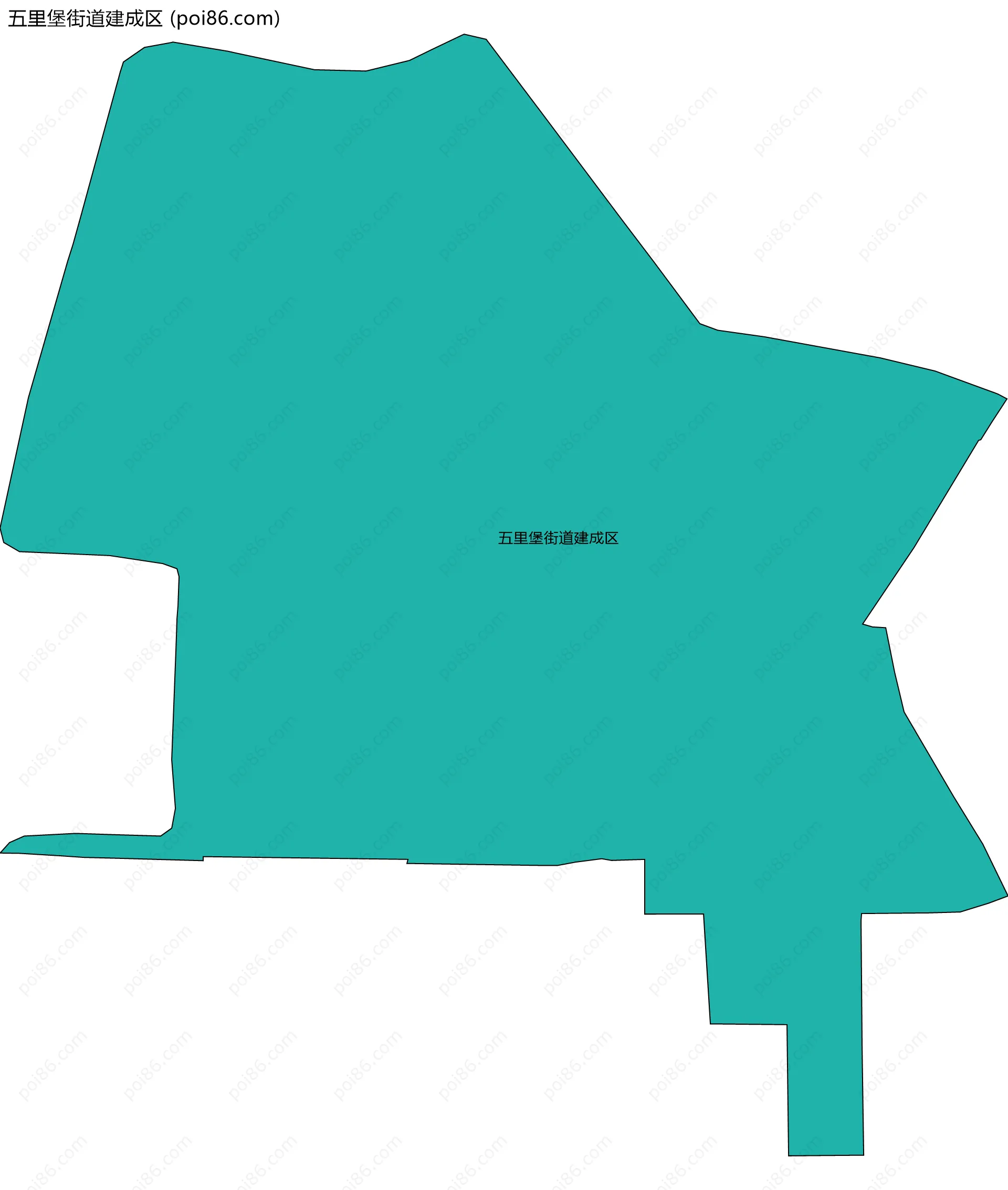 五里堡街道建成区边界地图