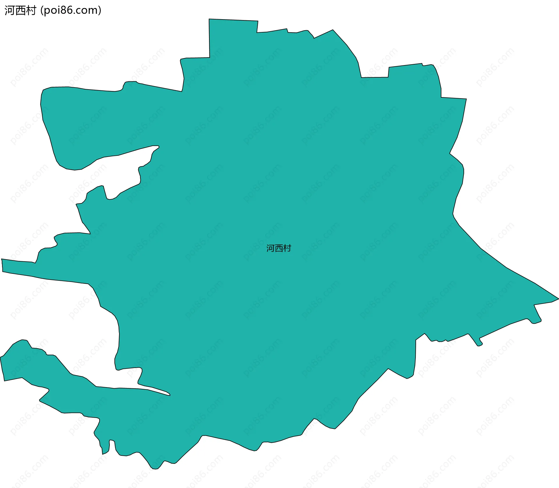 河西村边界地图