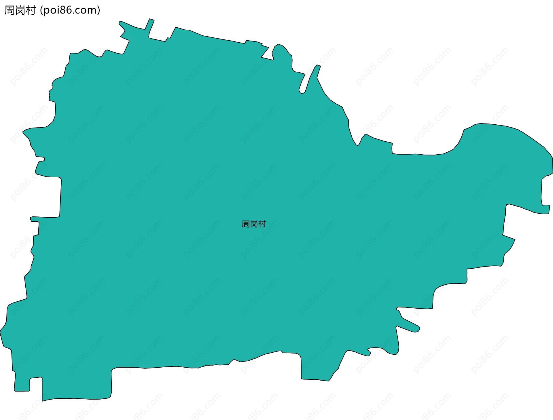 周岗村边界地图