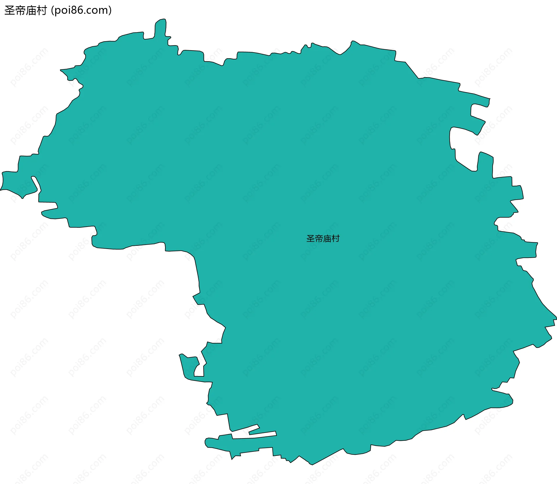 圣帝庙村边界地图