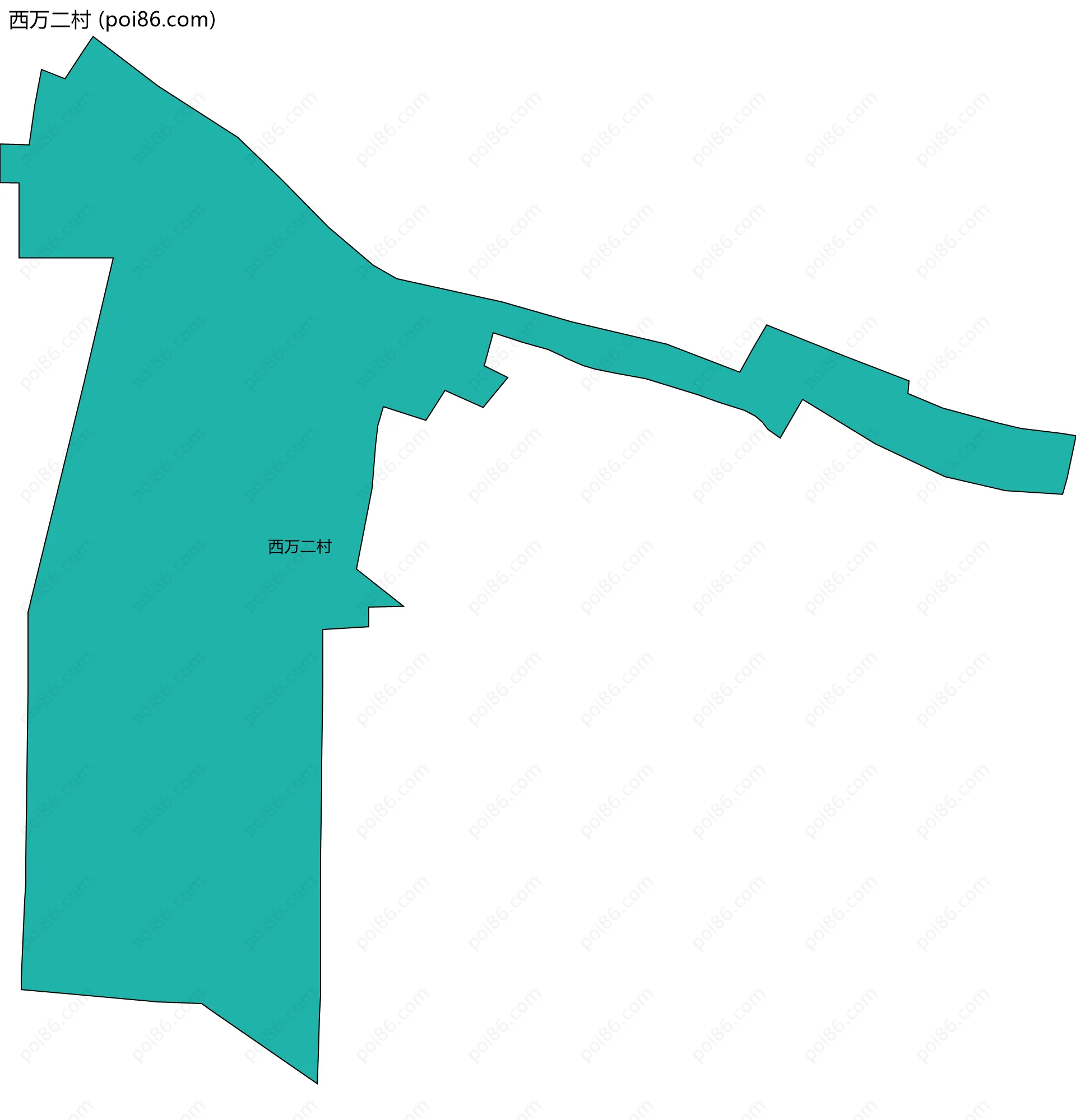 西万二村边界地图