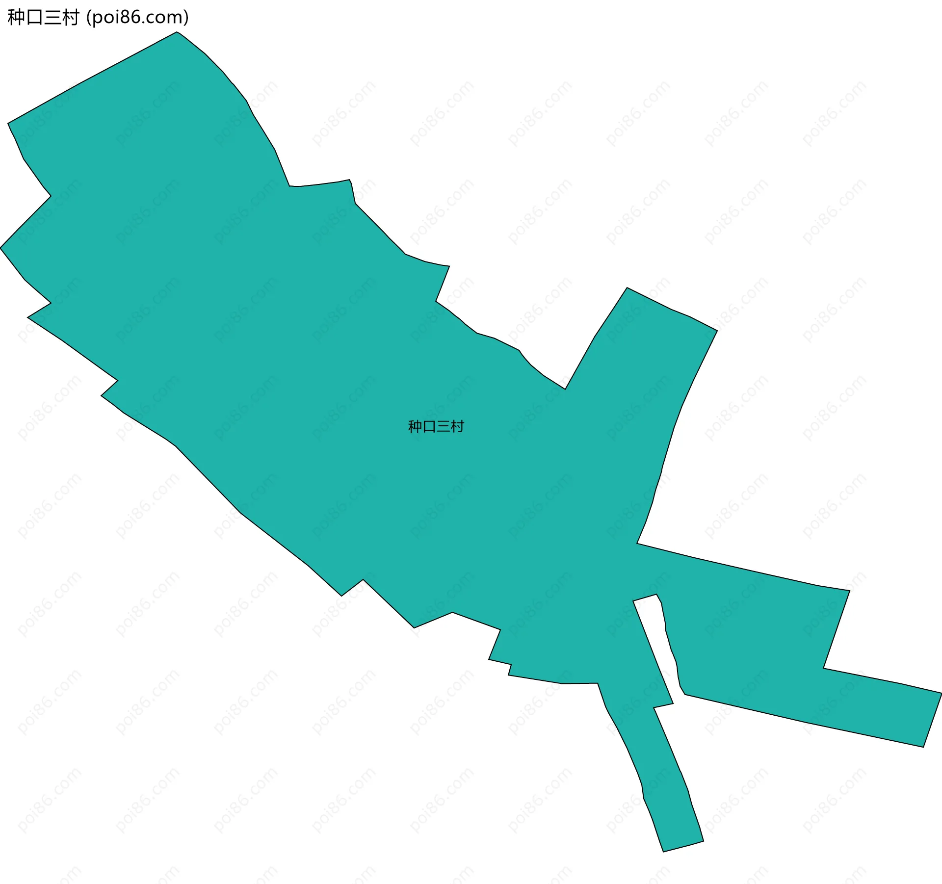 种口三村边界地图