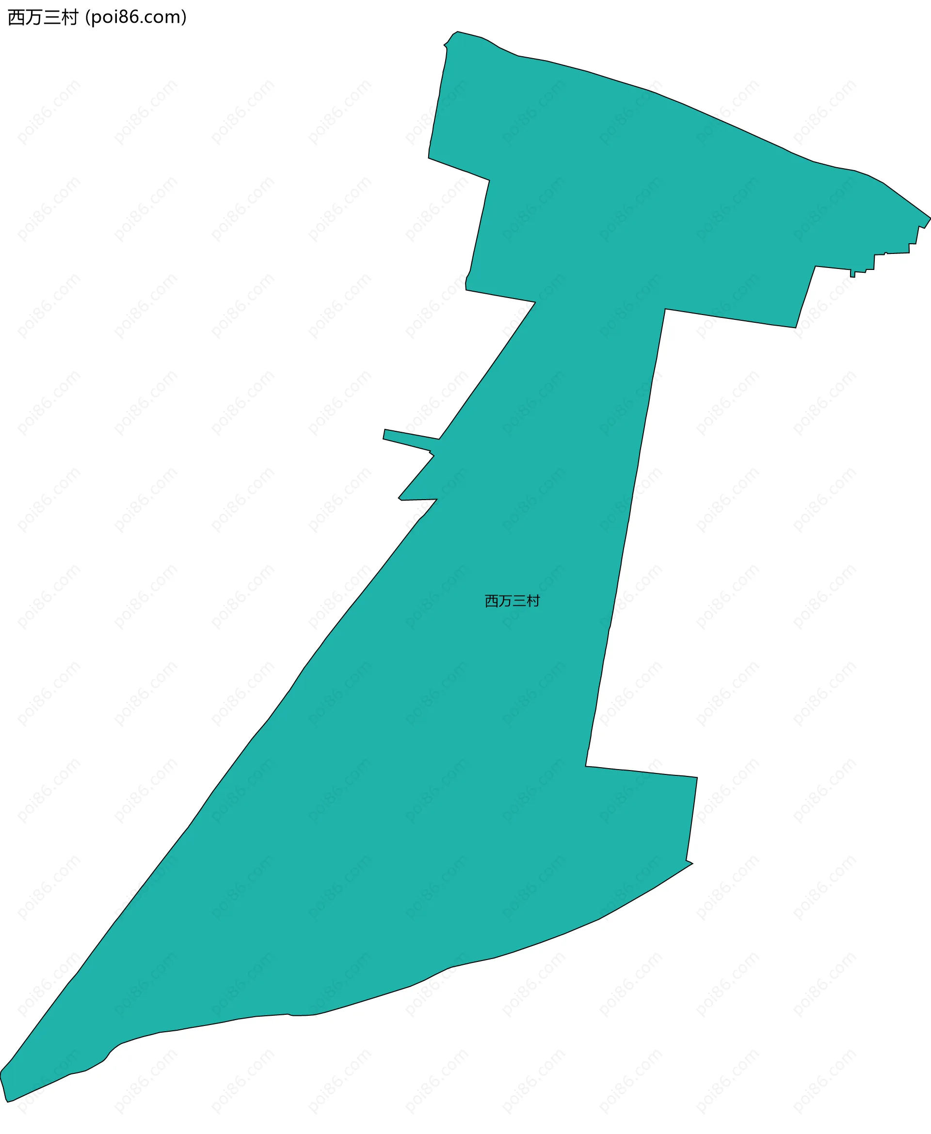西万三村边界地图