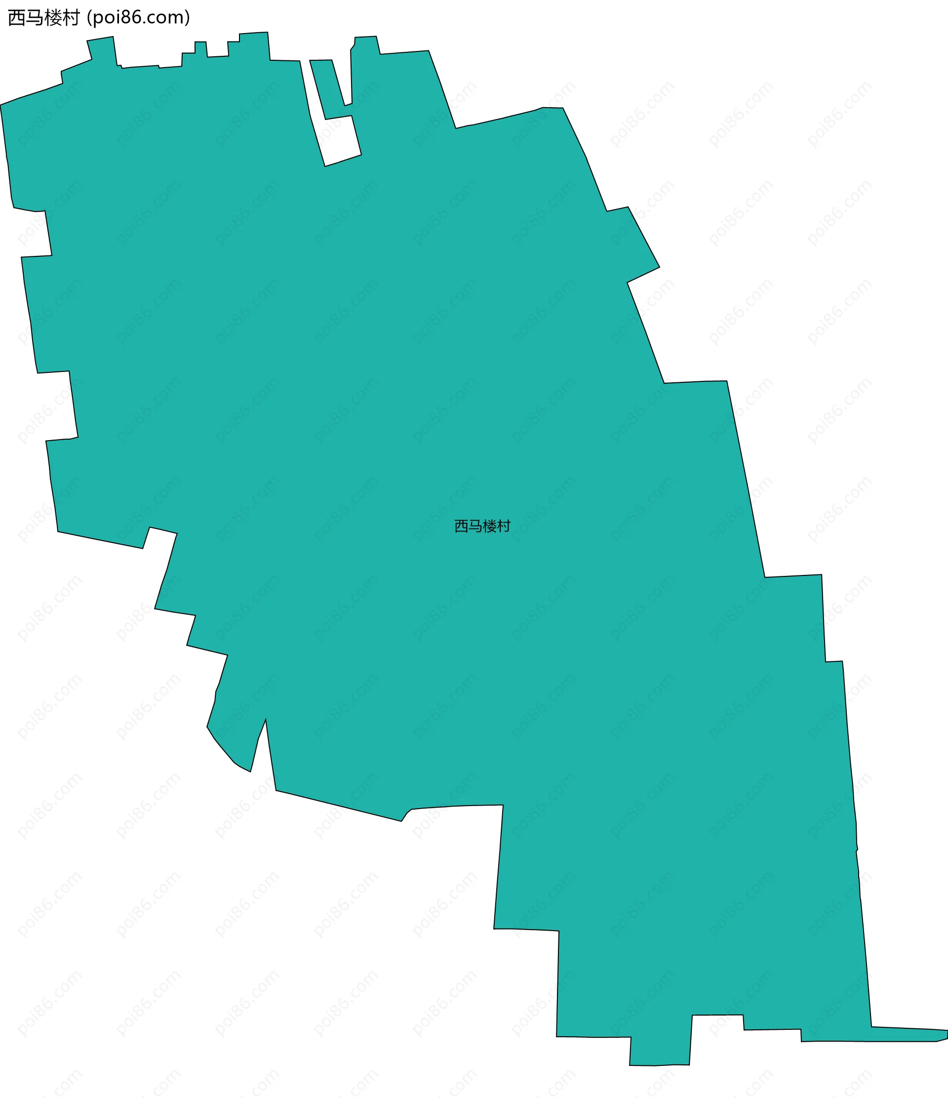 西马楼村边界地图