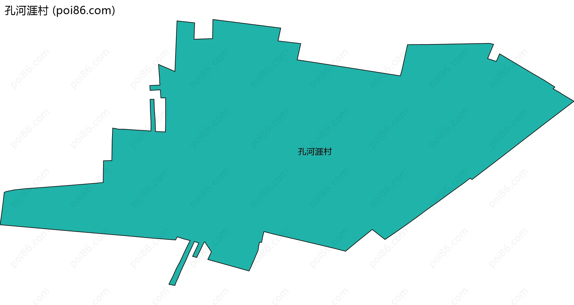 孔河涯村边界地图