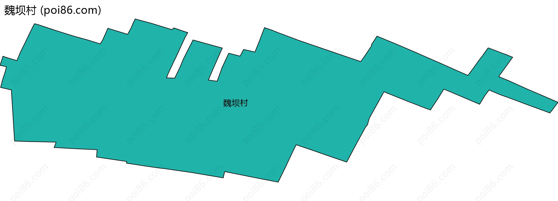 魏坝村边界地图