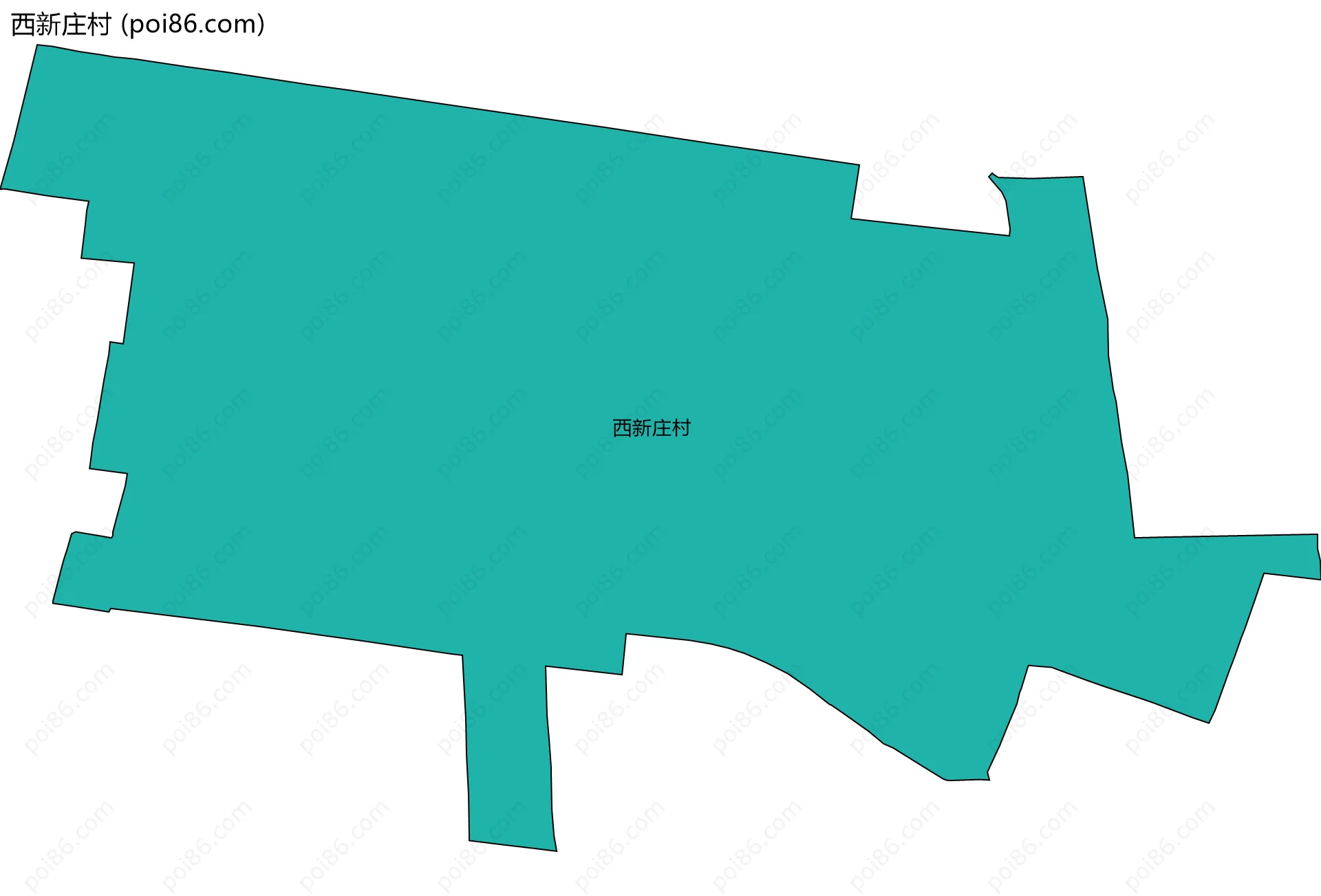 西新庄村边界地图