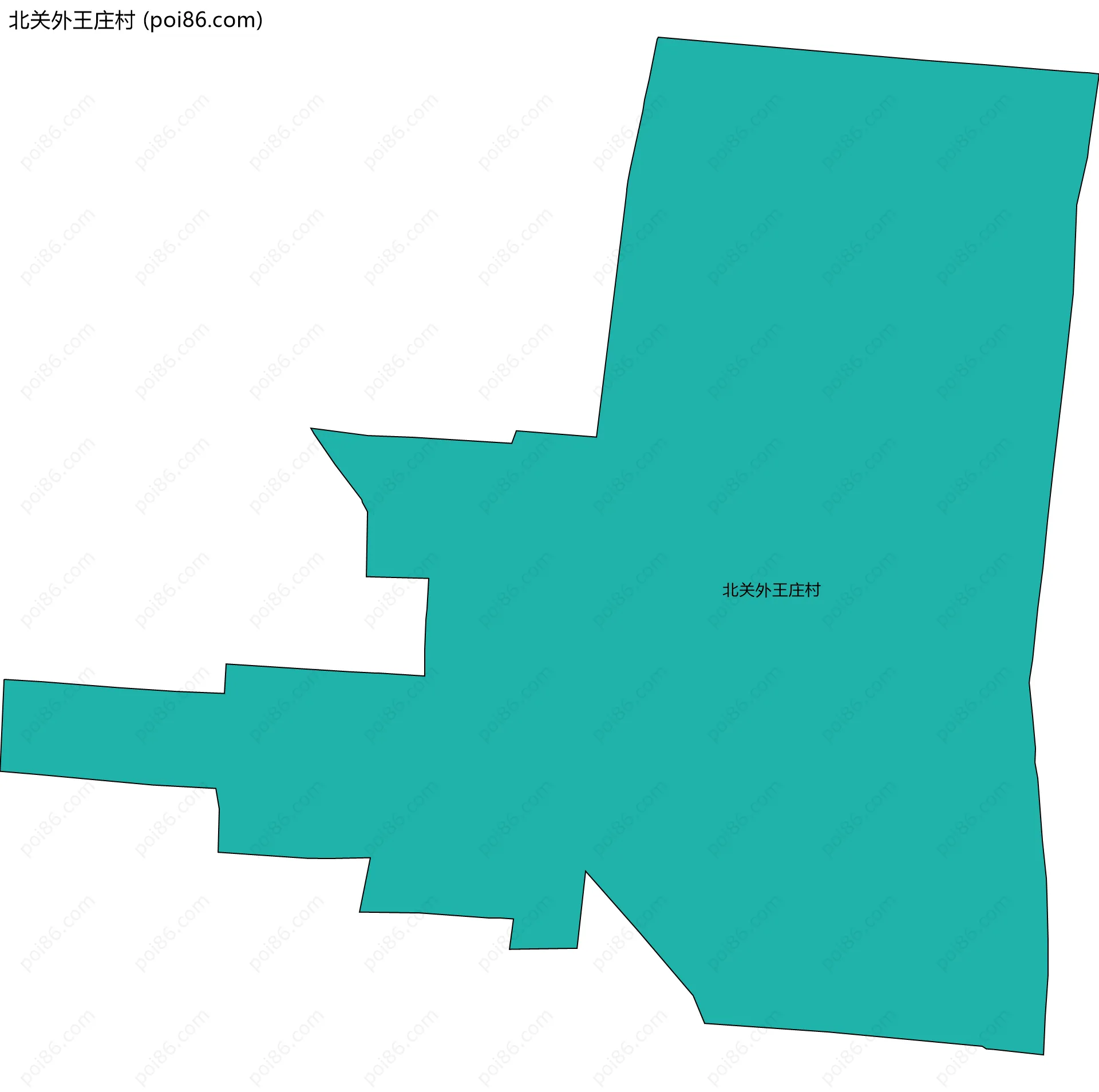 北关外王庄村边界地图