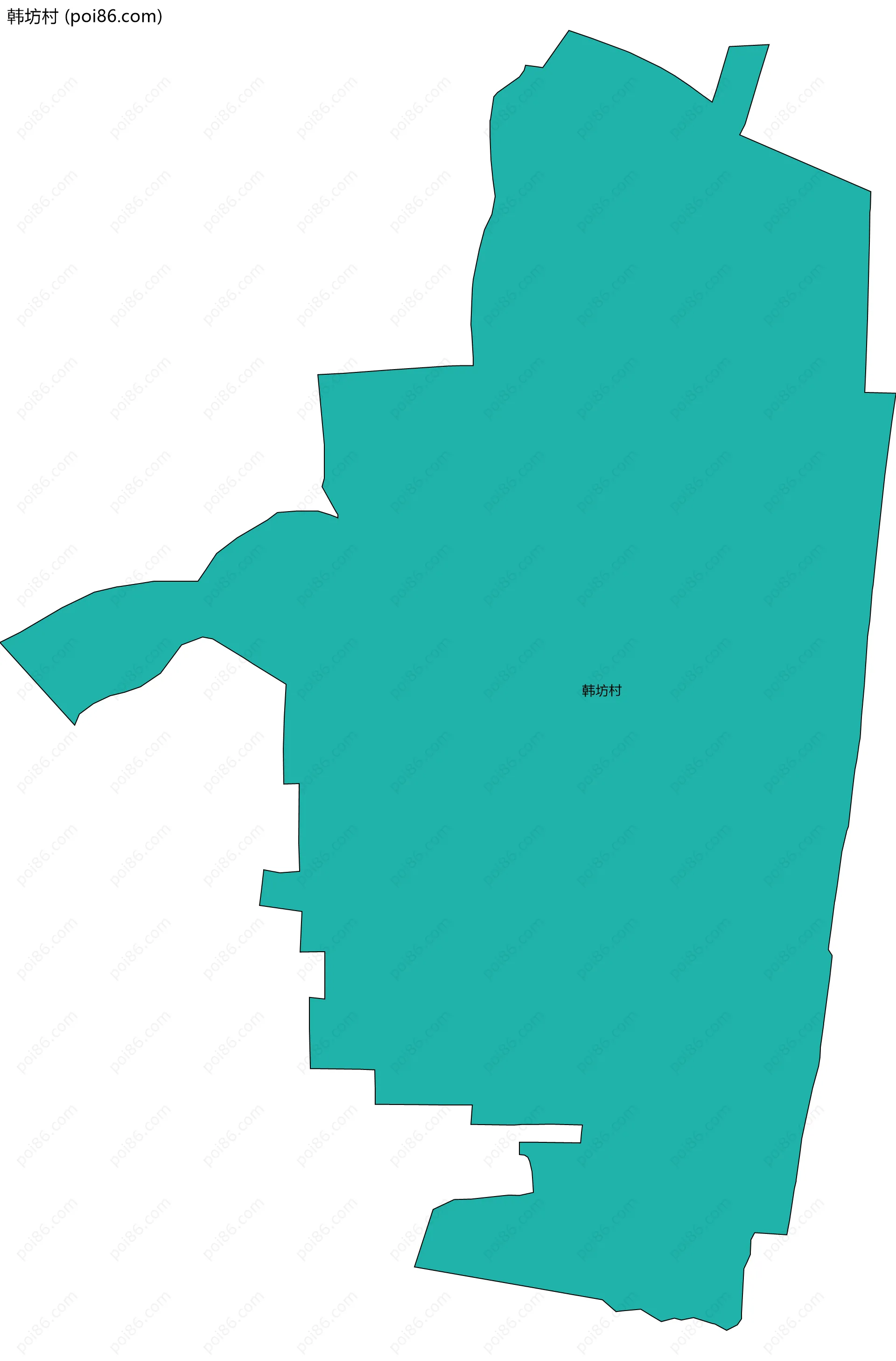 韩坊村边界地图