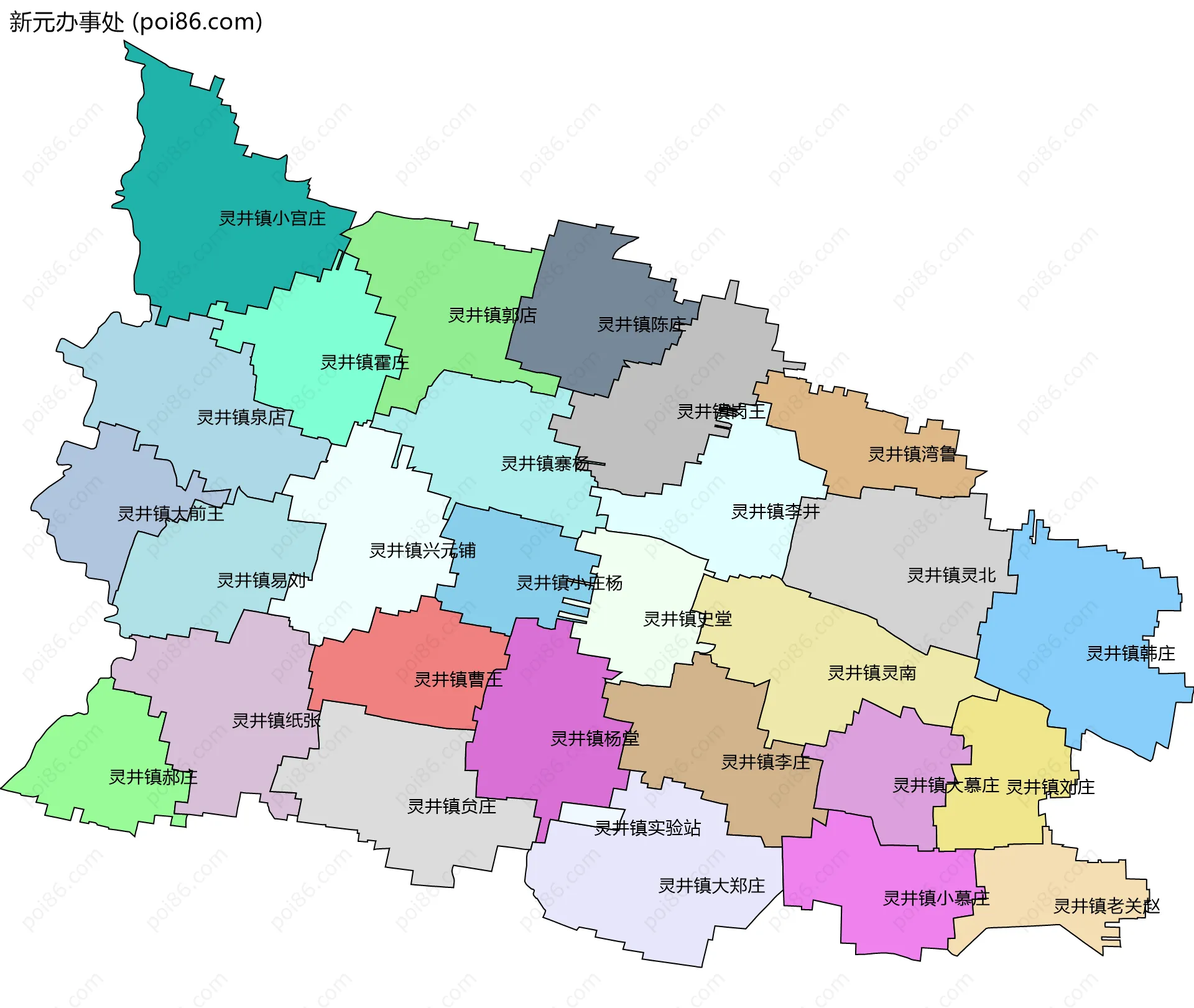 新元办事处边界地图(五级行政区划)