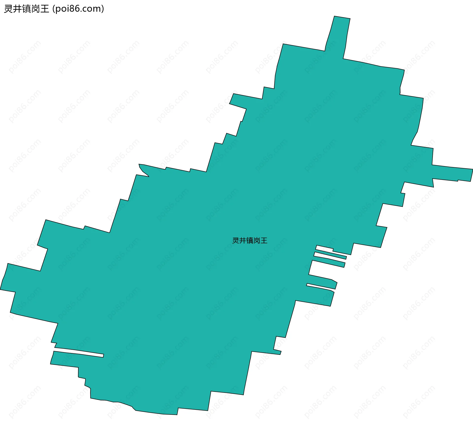 灵井镇岗王边界地图