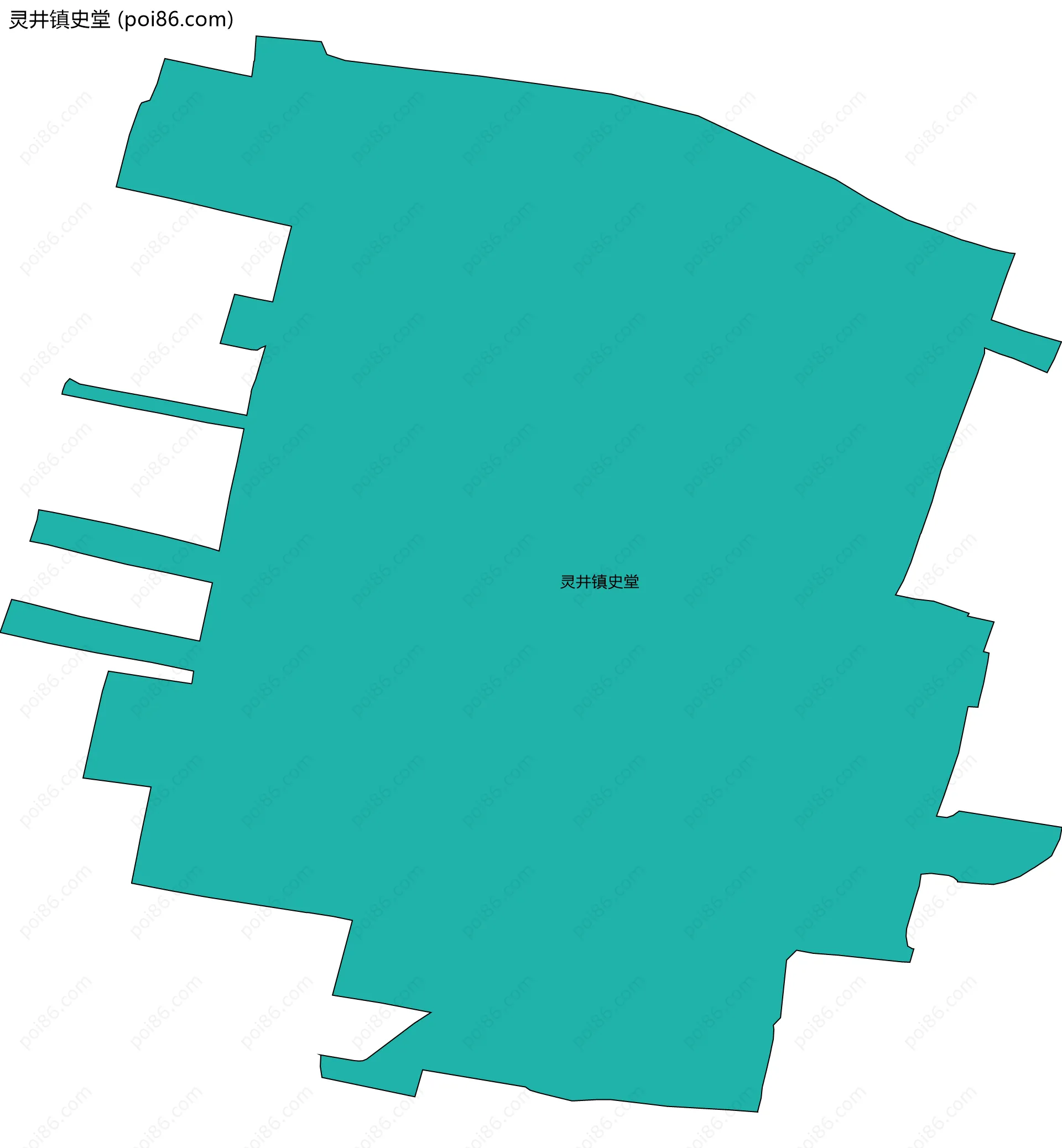 灵井镇史堂边界地图