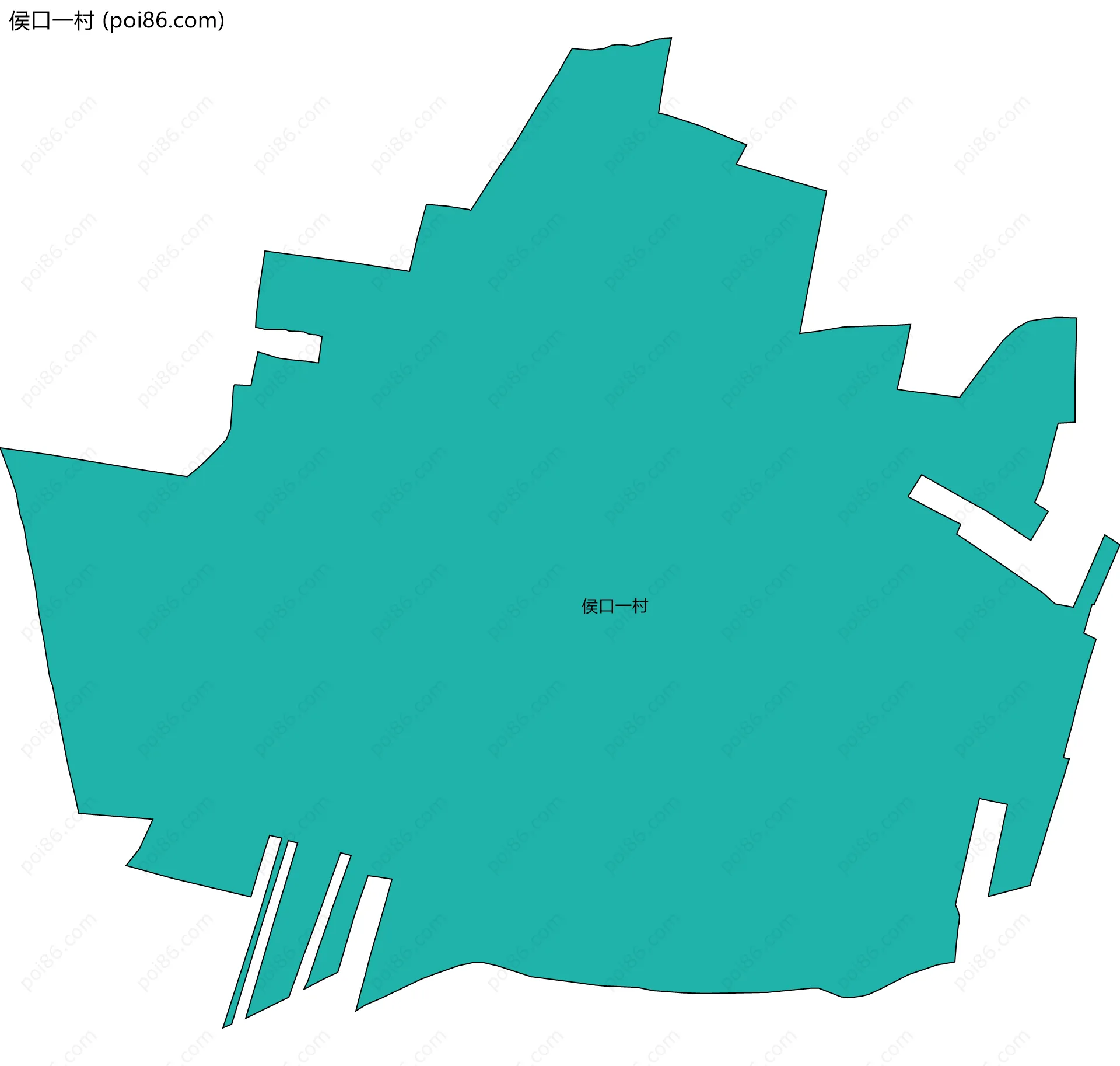 侯口一村边界地图