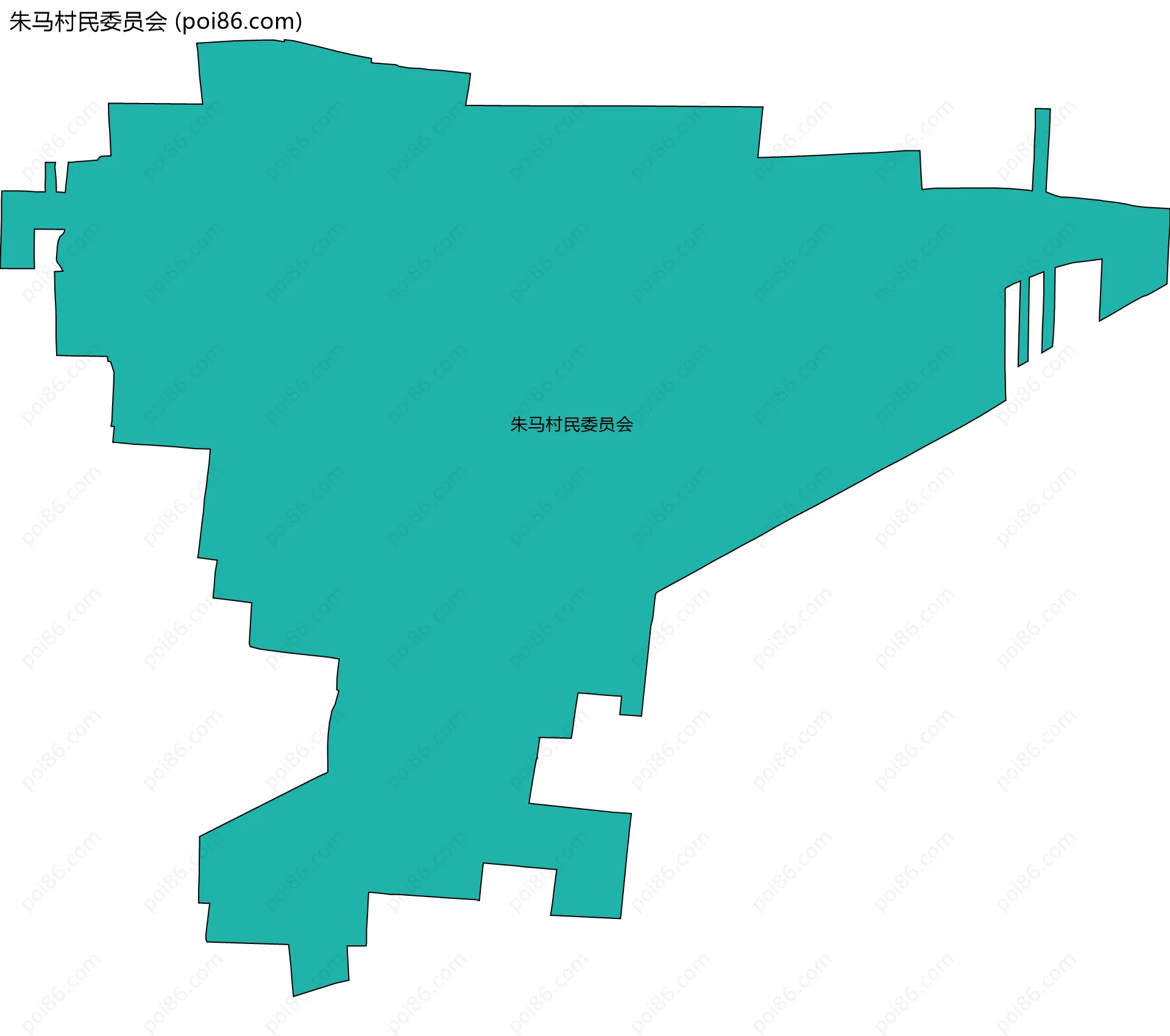 朱马村民委员会边界地图