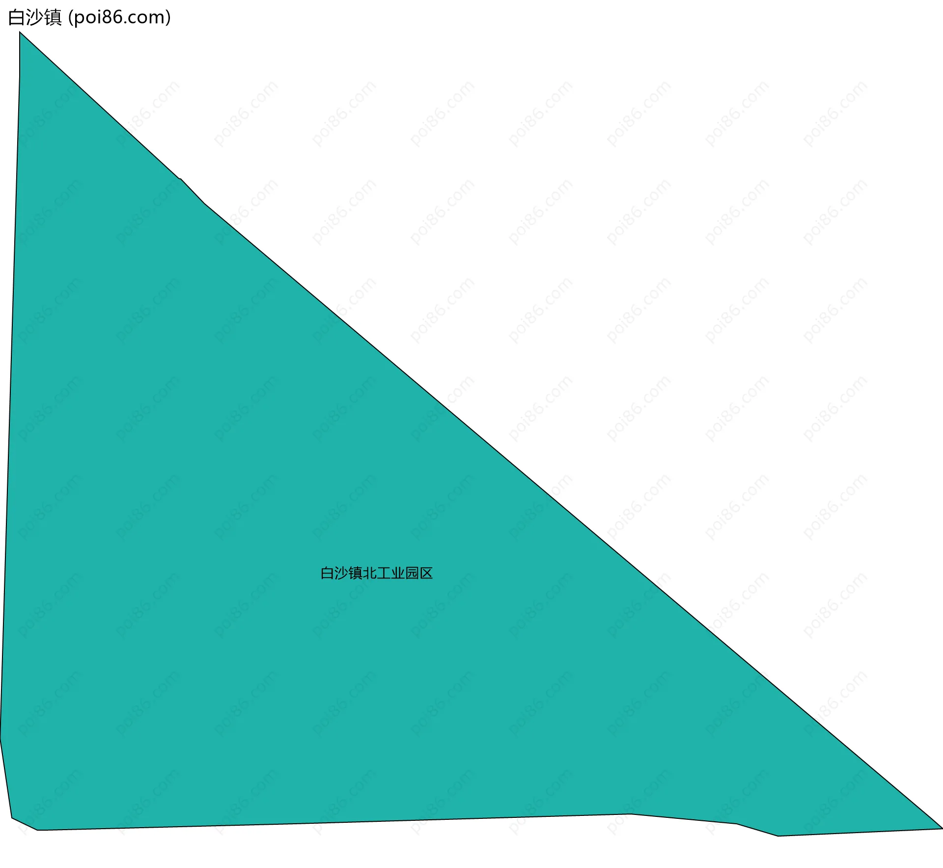 白沙镇边界地图(五级行政区划)