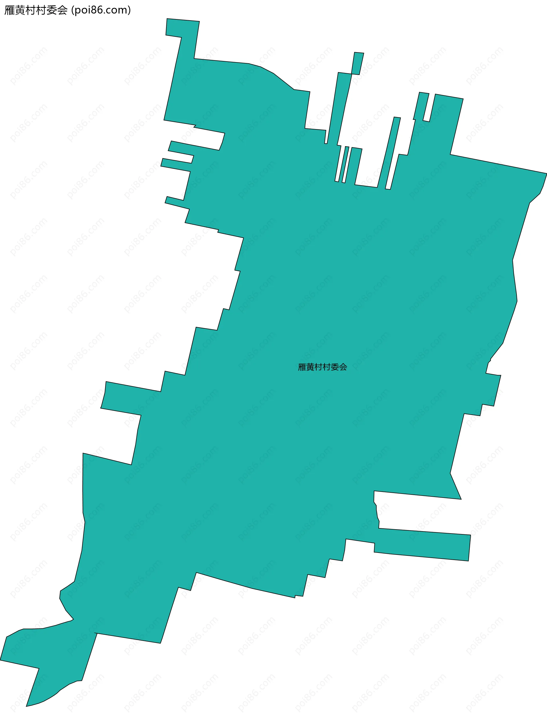 雁黄村村委会边界地图