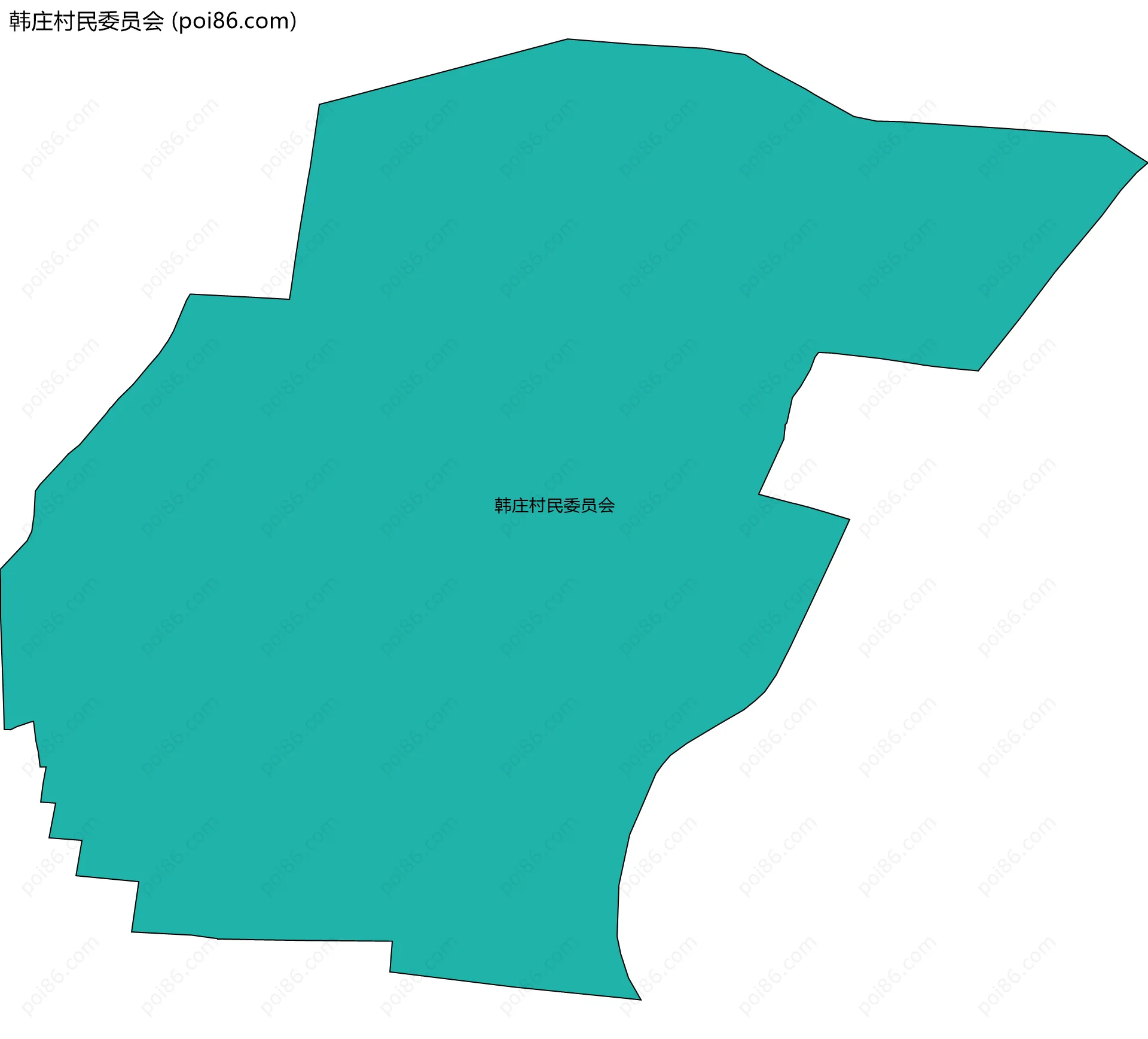 韩庄村民委员会边界地图