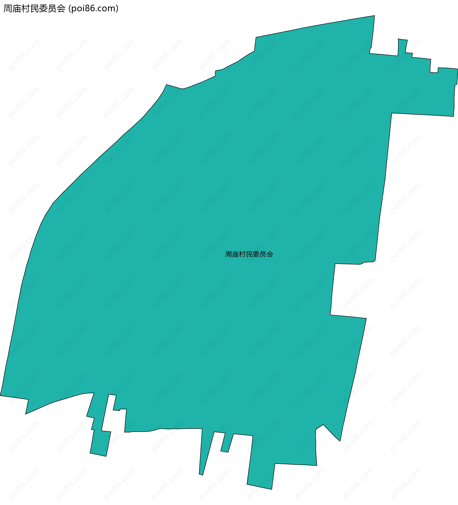 周庙村民委员会边界地图