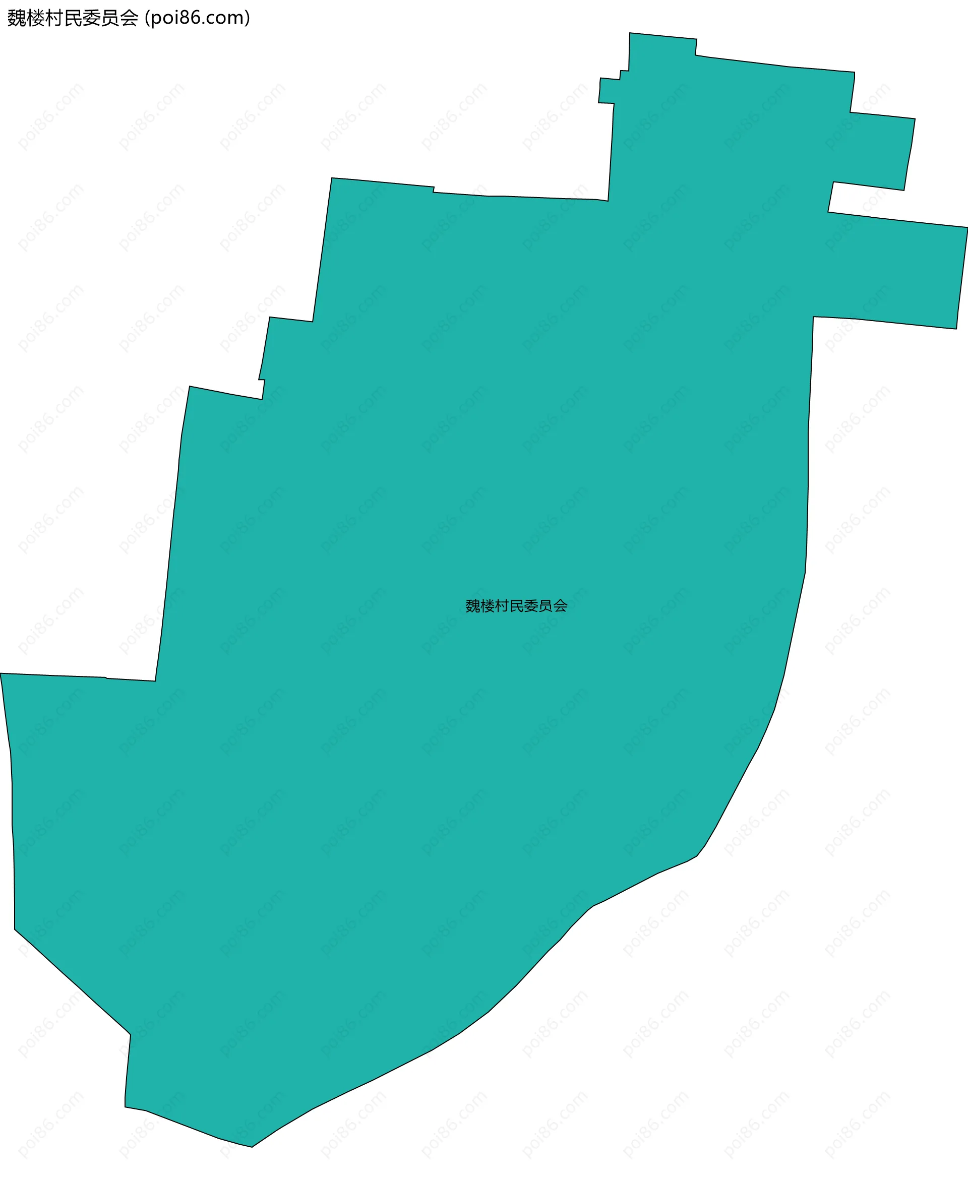 魏楼村民委员会边界地图