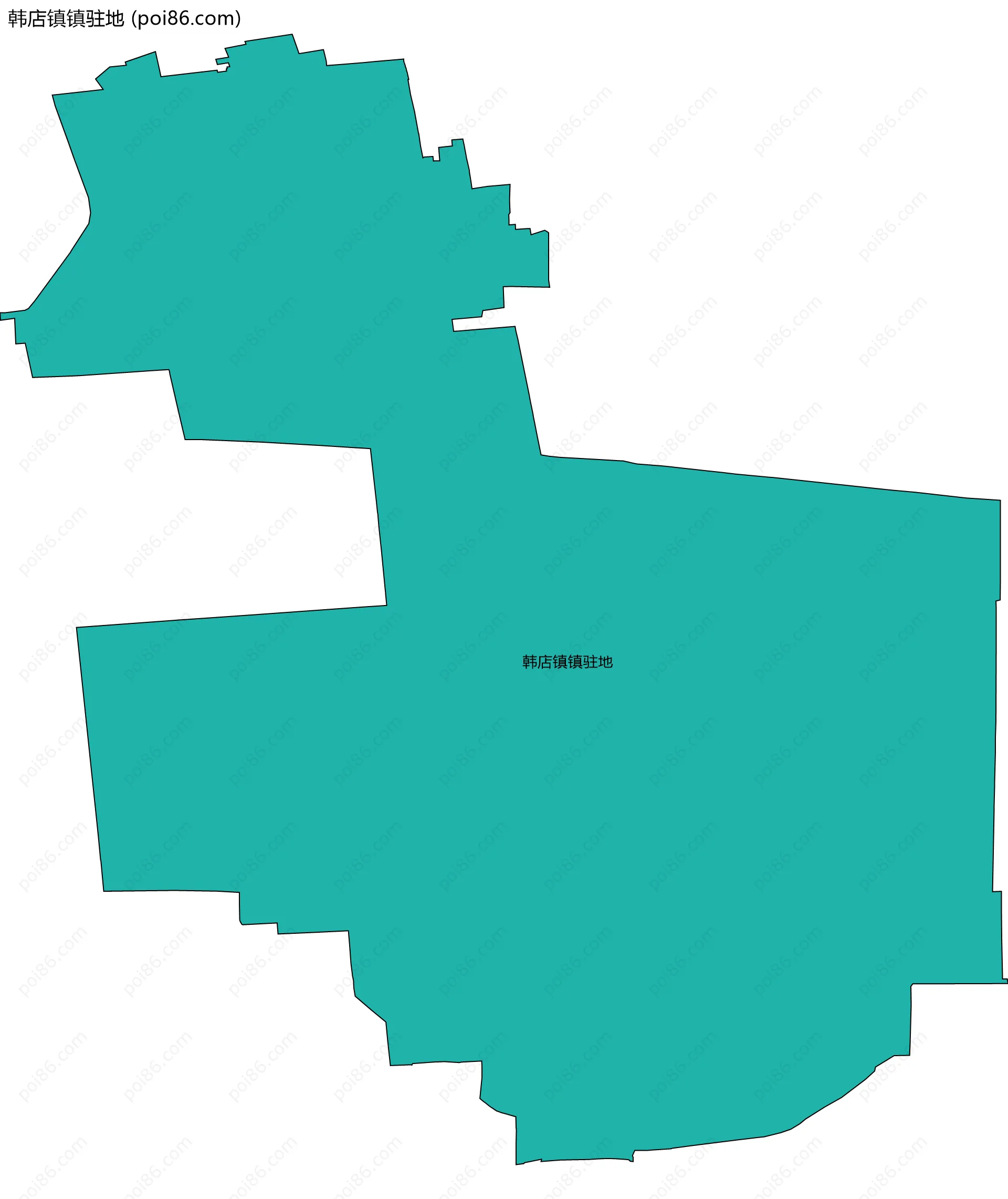 韩店镇镇驻地边界地图