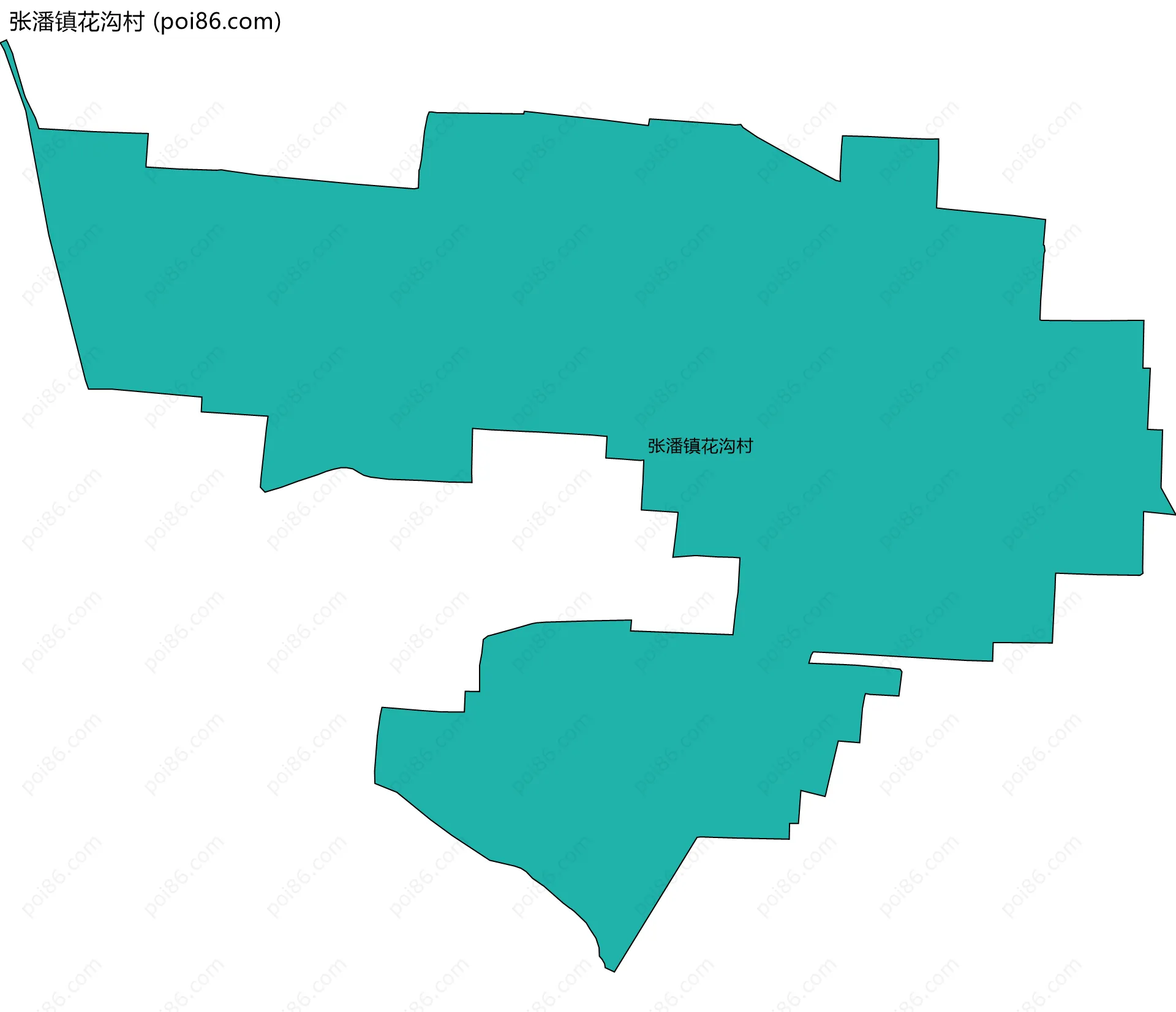 张潘镇花沟村边界地图