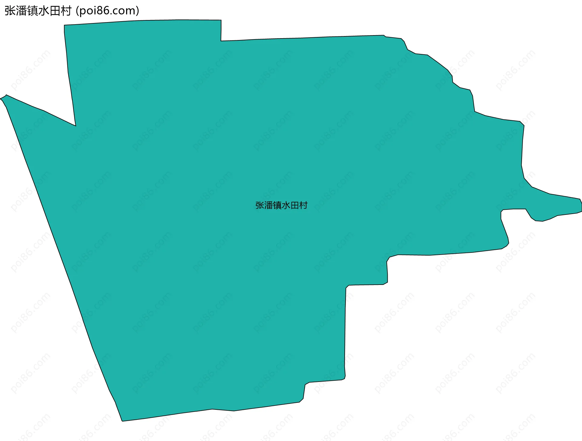 张潘镇水田村边界地图