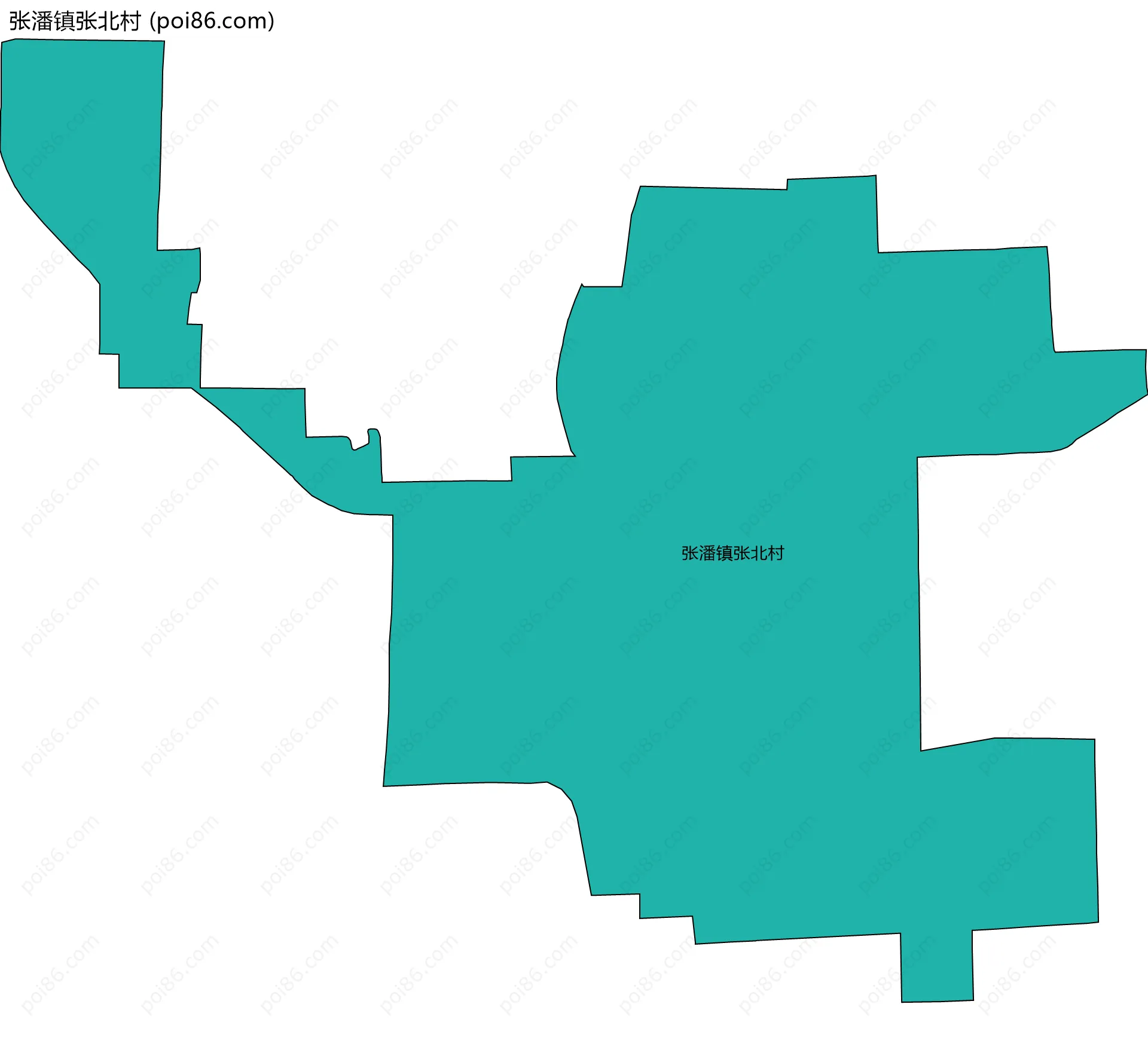 张潘镇张北村边界地图