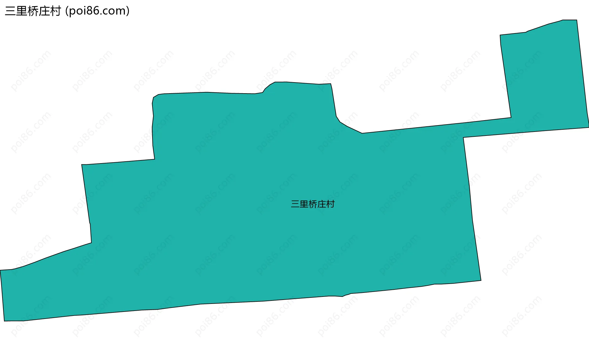 三里桥庄村边界地图