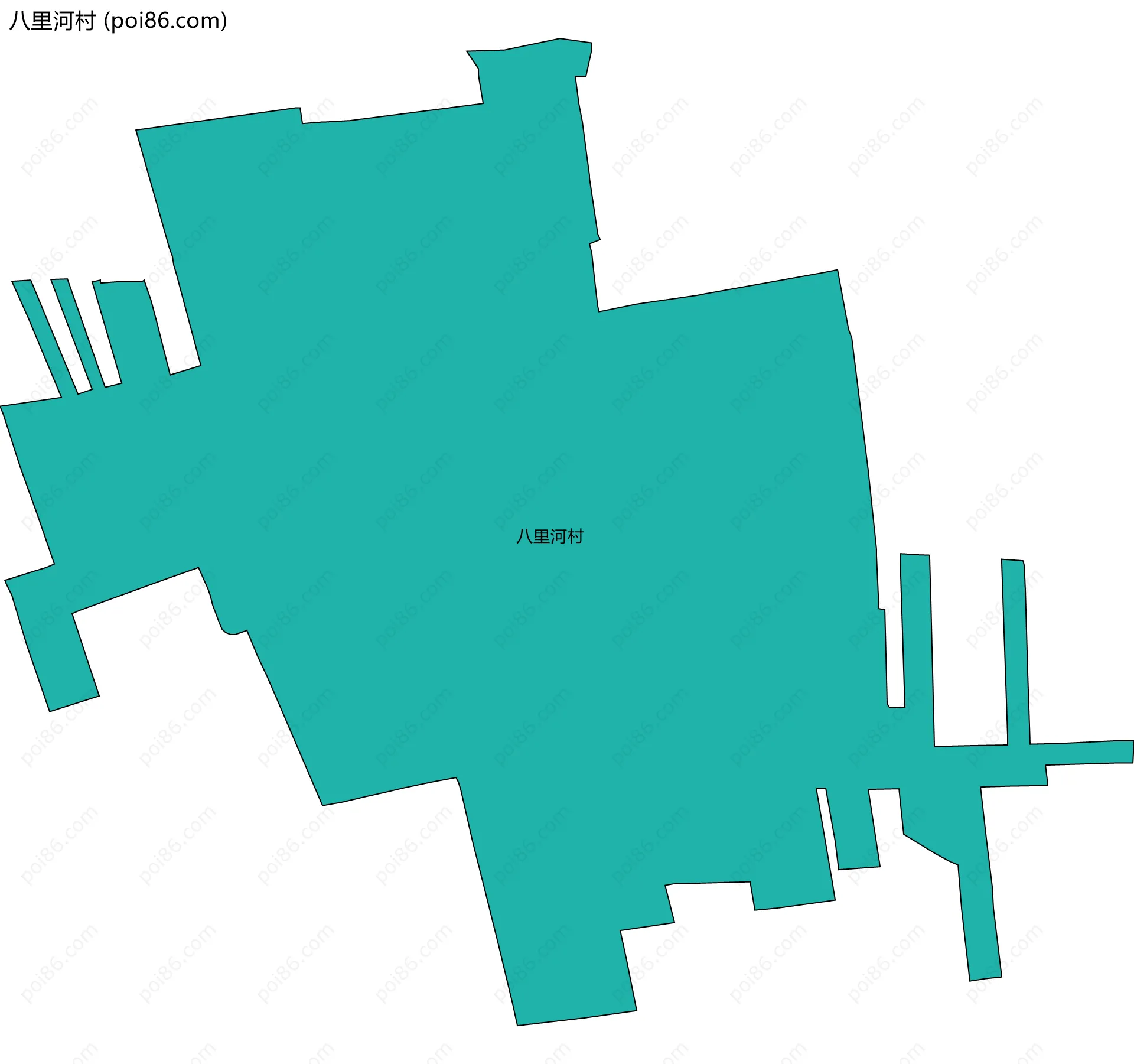 八里河村边界地图