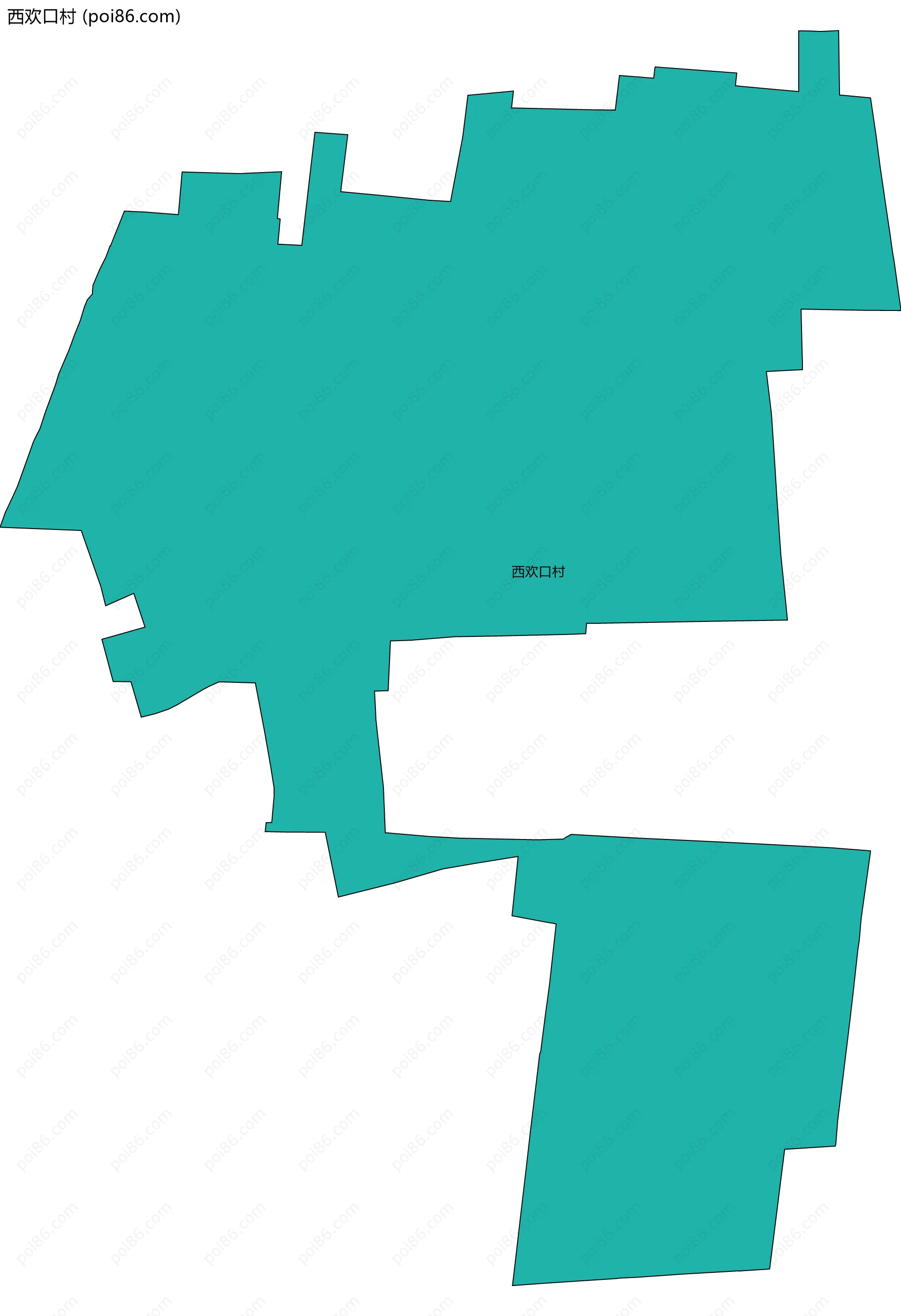 西欢口村边界地图