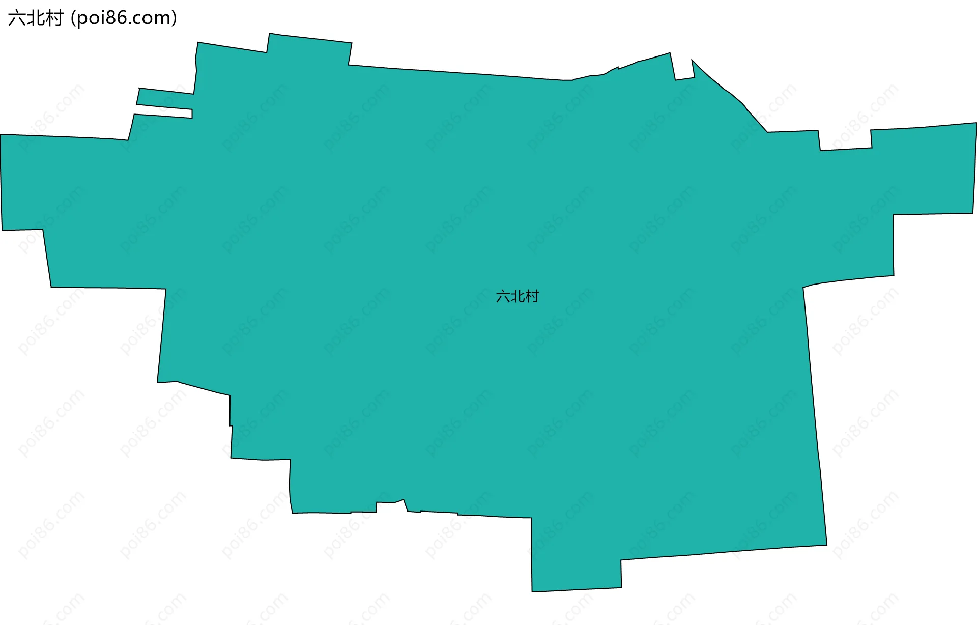 六北村边界地图