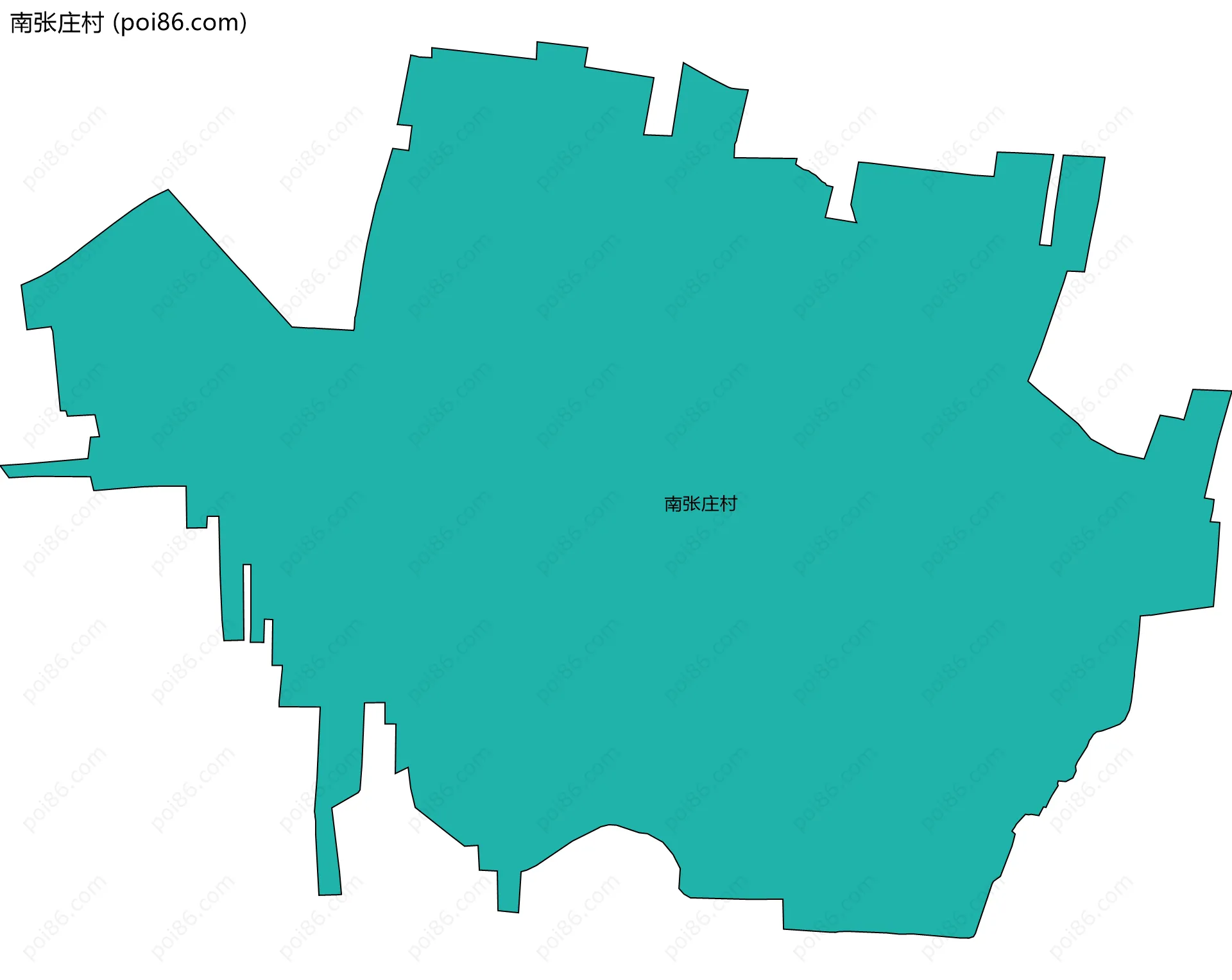 南张庄村边界地图