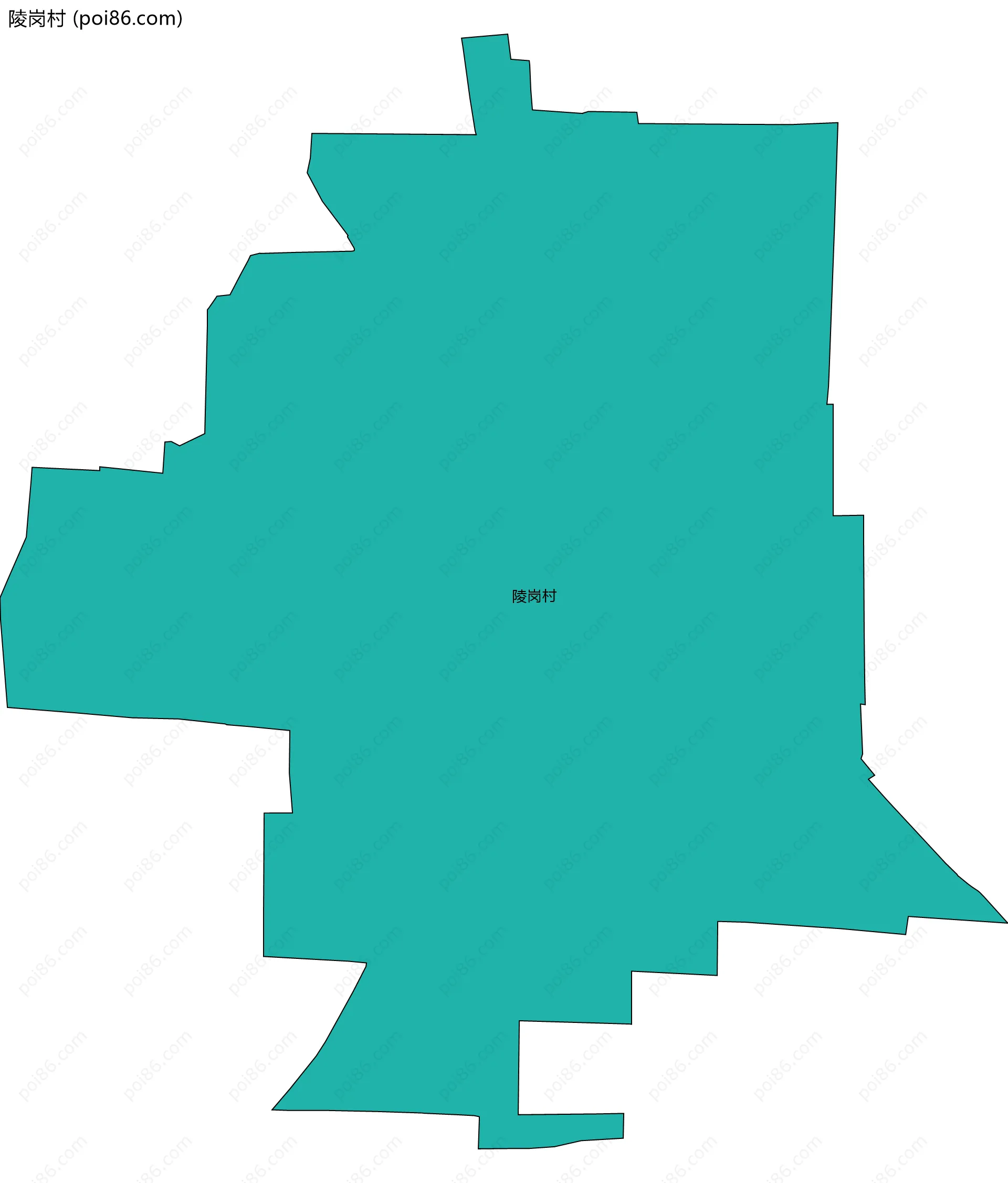 陵岗村边界地图